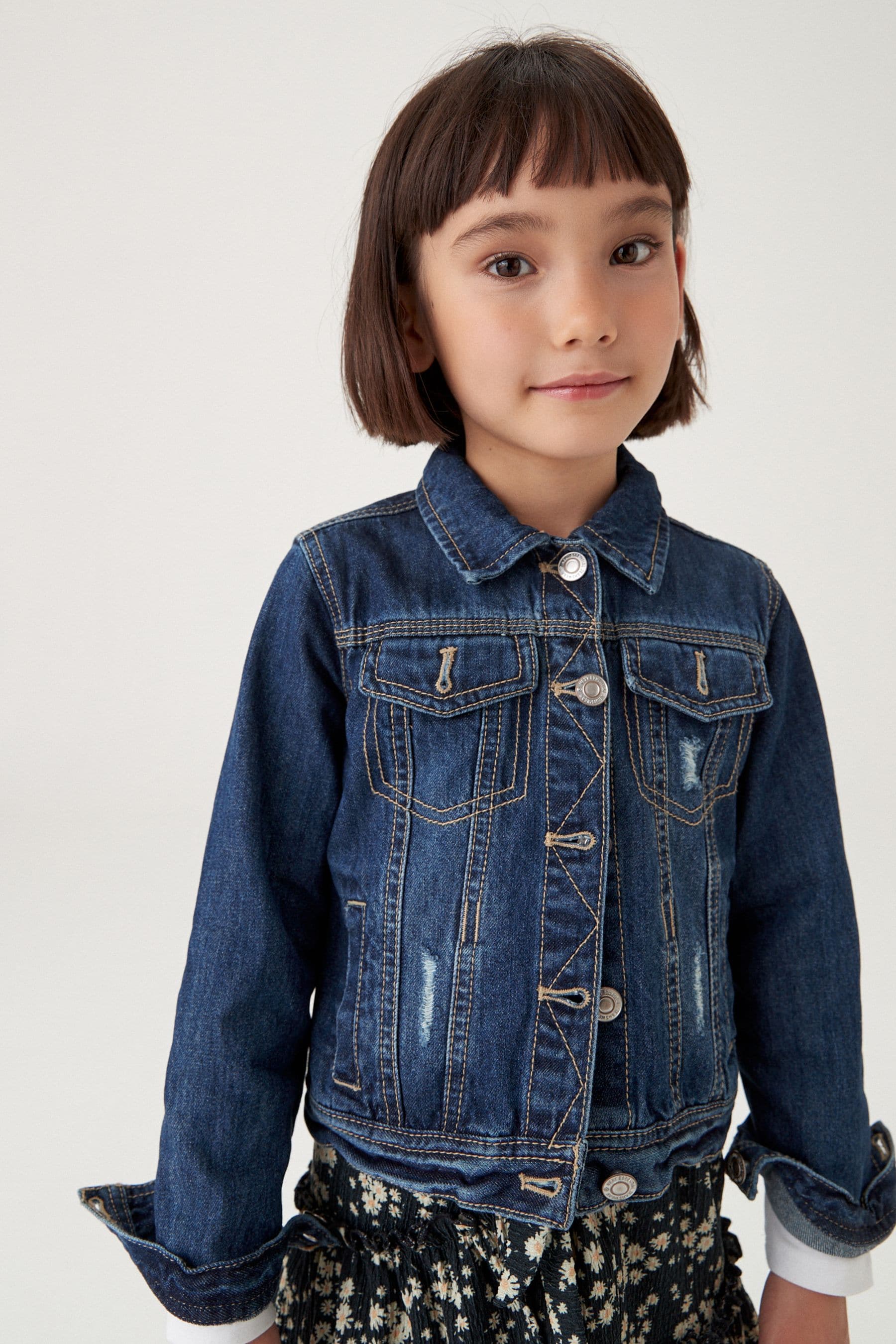 Dark Wash Denim Heart Western 100% Cotton Jacket (3-16yrs)