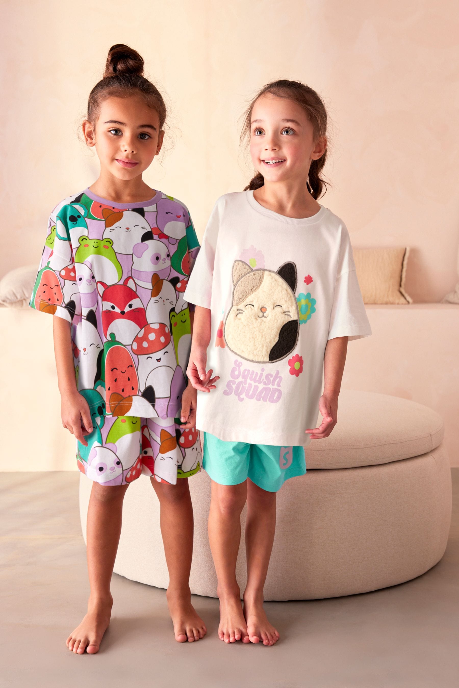 Purple/ Pink/ White Squishmallow License Short Pyjamas 2 Pack (5-14yrs)