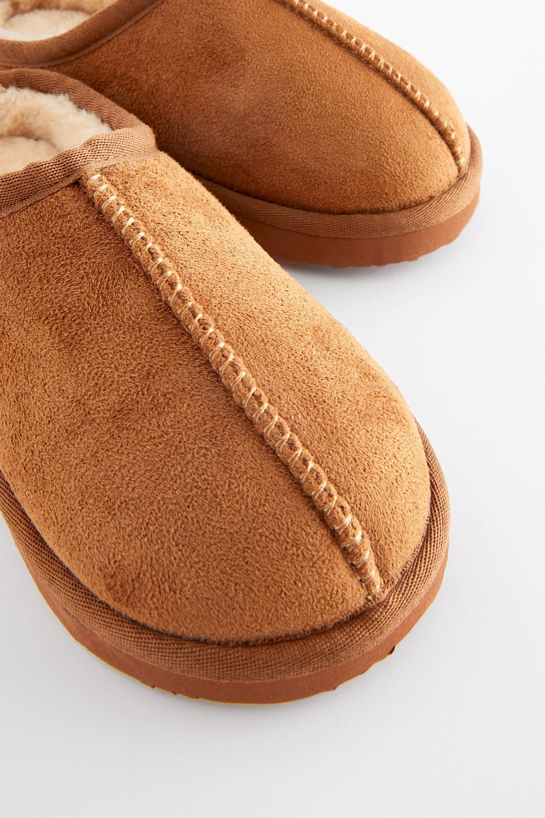 Tan Brown Cosy Mules Slippers