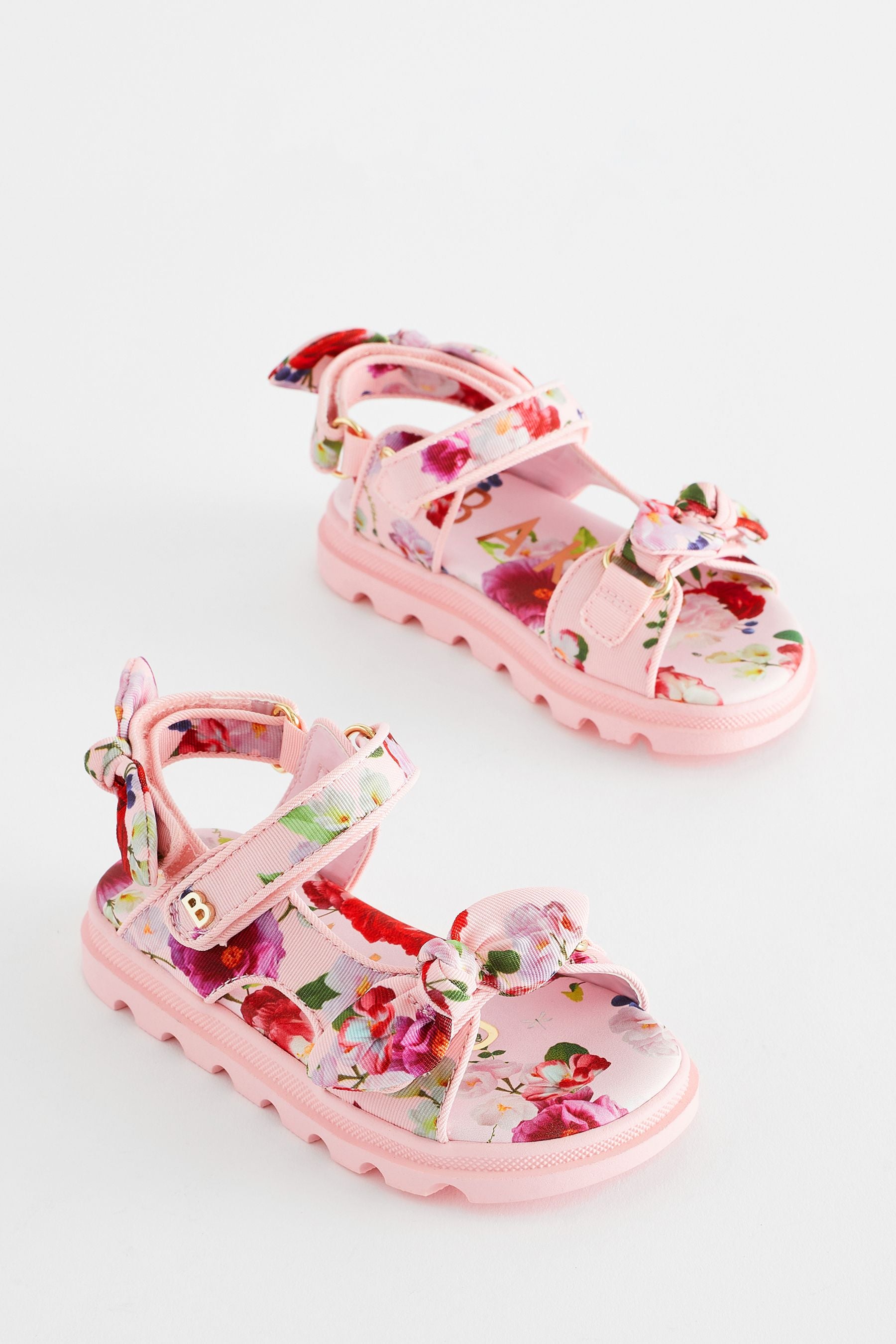 Pink Baker by Ted Baker Girls Pink Sporty Sandals with Bow