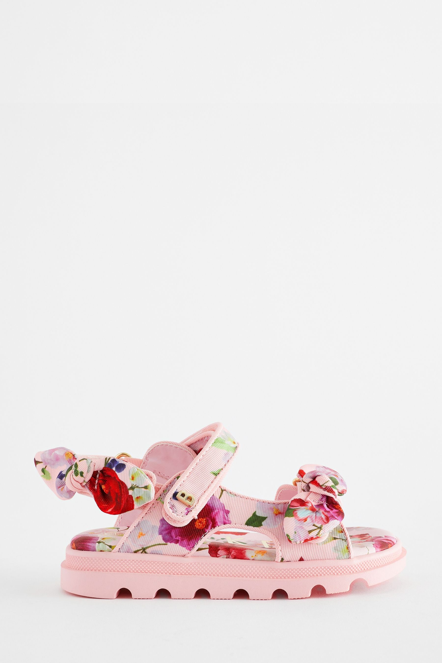 Pink Baker by Ted Baker Girls Pink Sporty Sandals with Bow