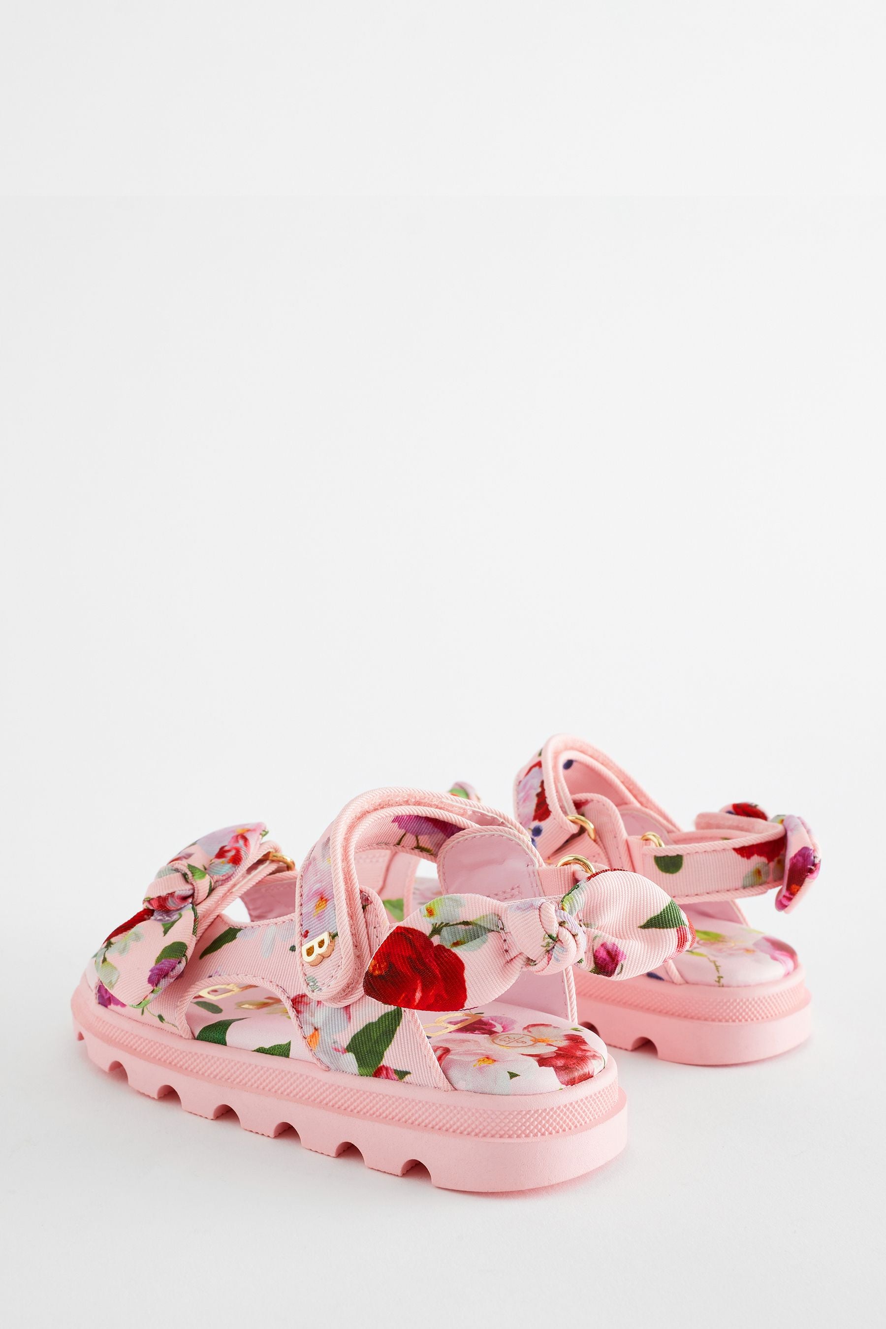 Pink Baker by Ted Baker Girls Pink Sporty Sandals with Bow