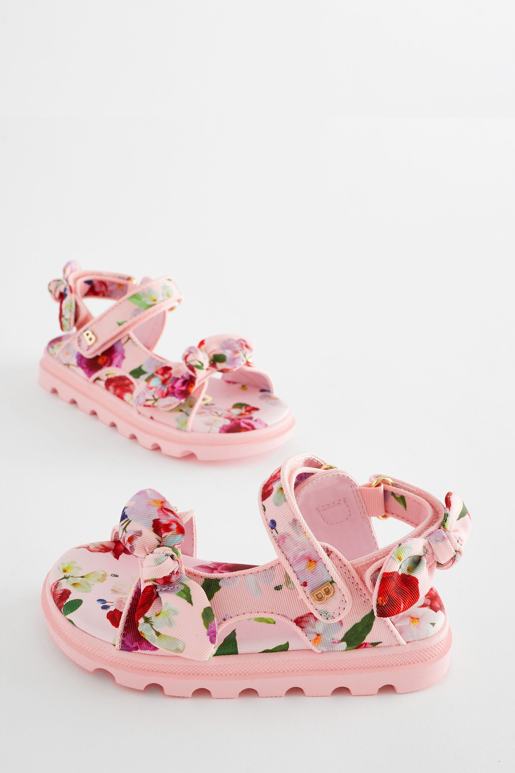 Pink Baker by Ted Baker Girls Pink Sporty Sandals with Bow