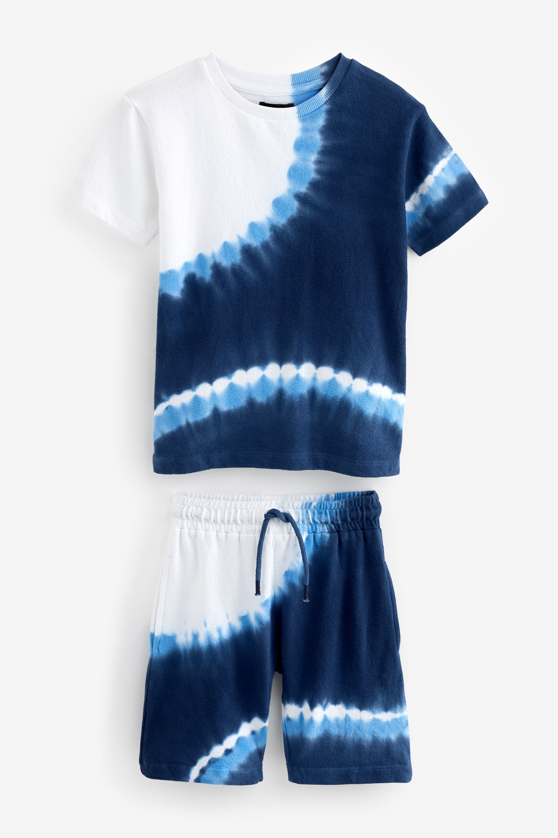 Navy Blue Tie Dye T-Shirt and Shorts Set (3-16yrs)