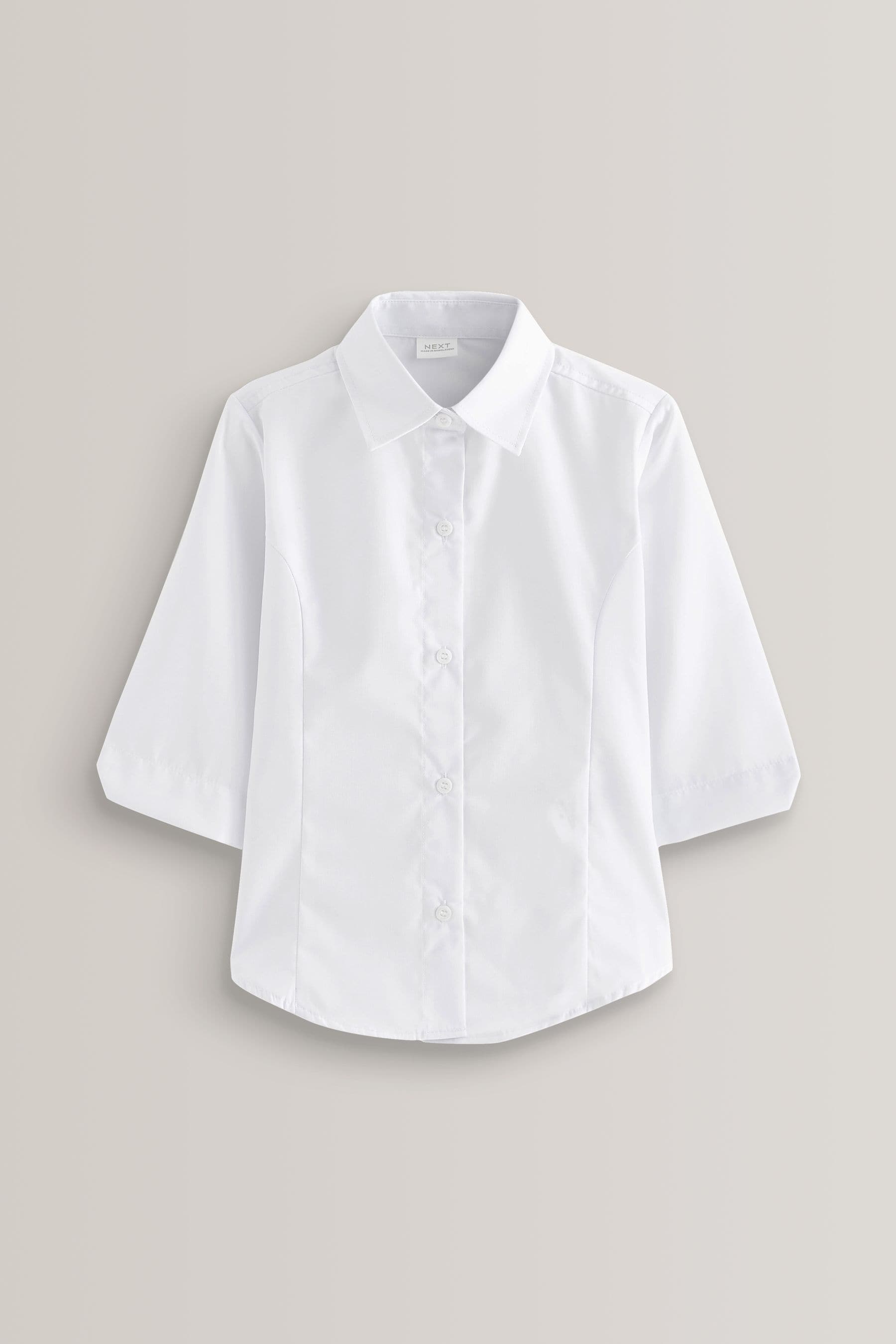 White Regular Fit 2 Pack Three Quarter Sleeve School Blouses (3-17yrs)