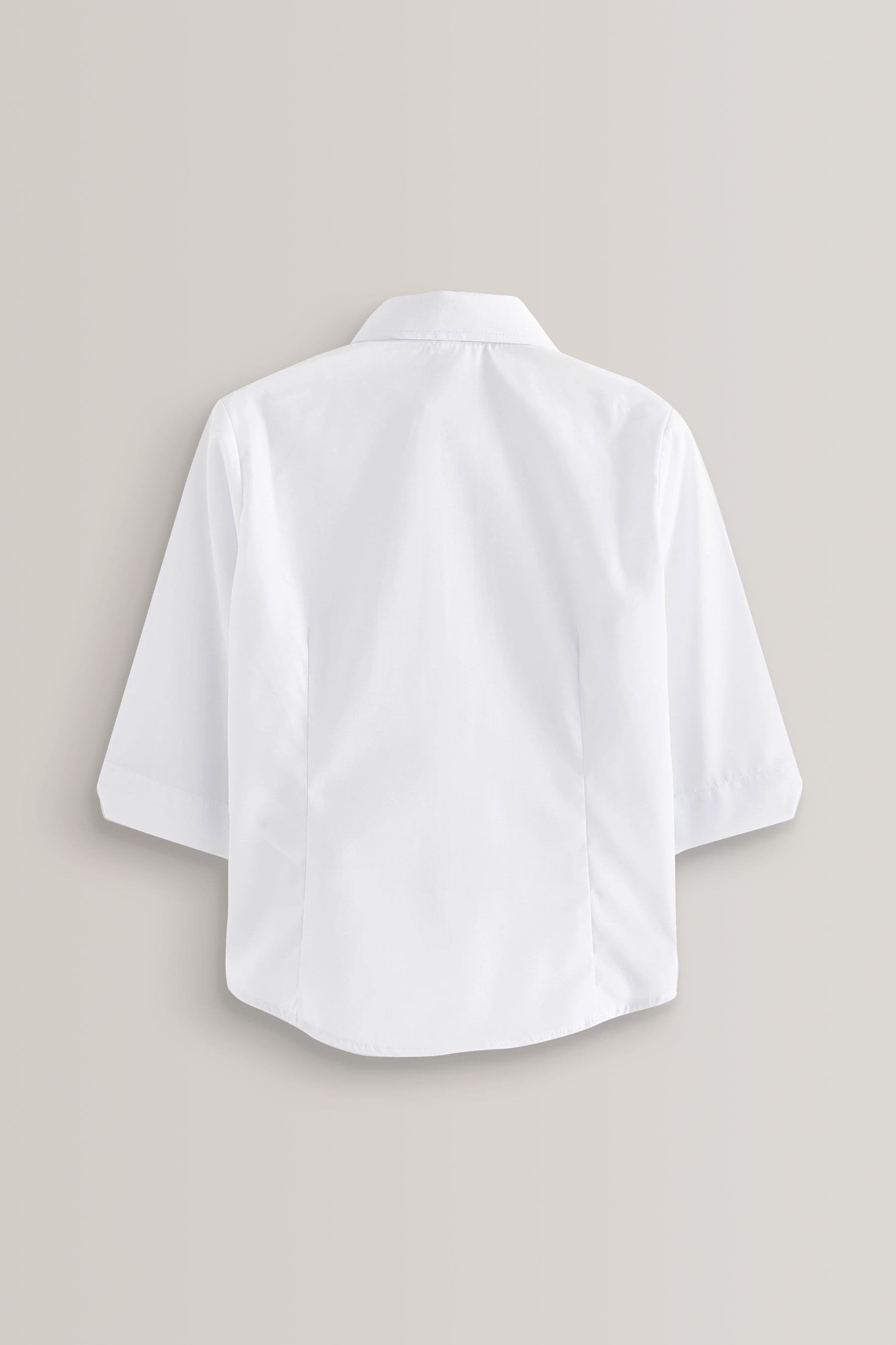 White Regular Fit 2 Pack Three Quarter Sleeve School Blouses (3-17yrs)