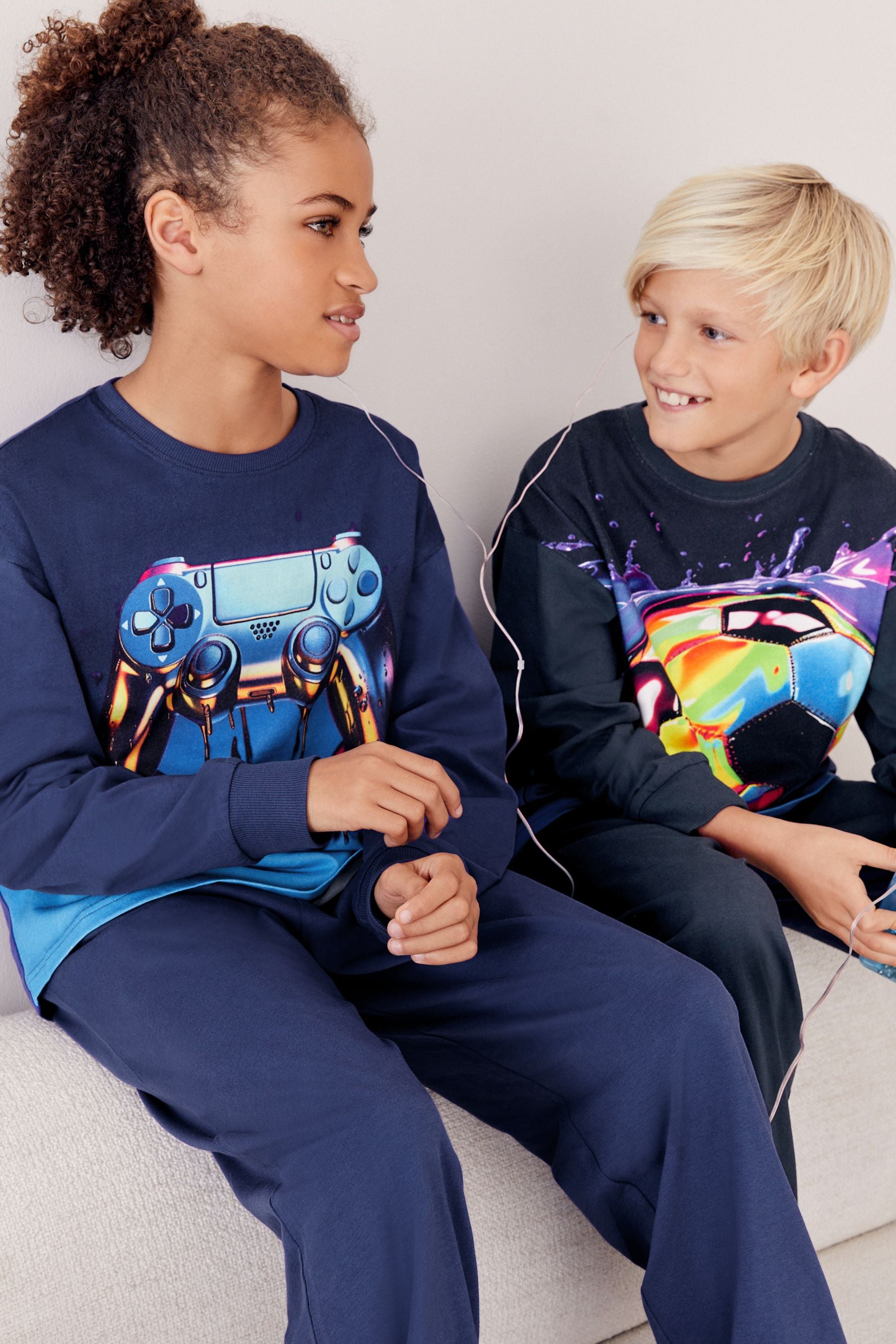 Blue Gamer/ Football 2 Pack Long Leg Pyjamas (3-16yrs)