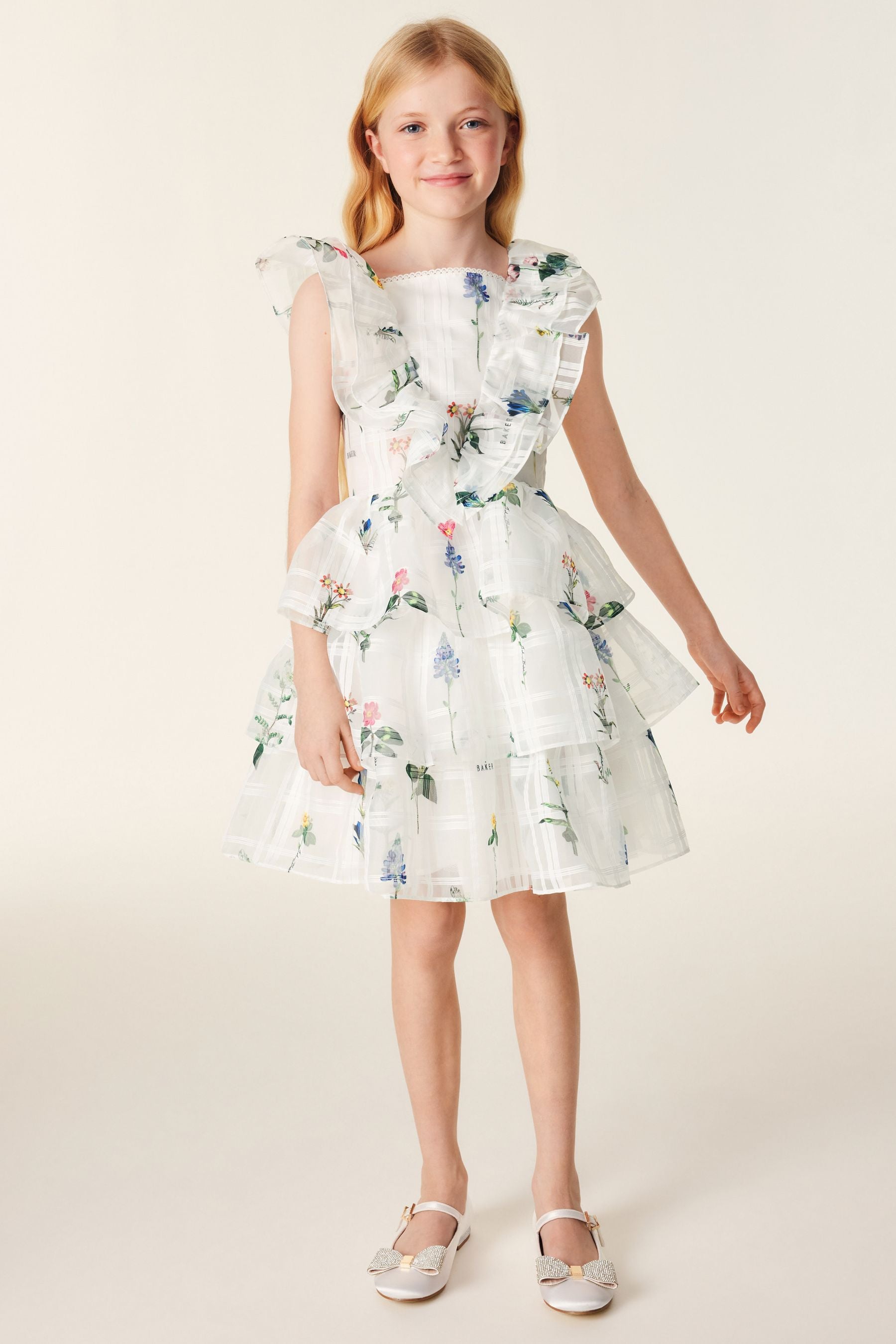 Baker by Ted Baker Floral Burnout Frilled Dress