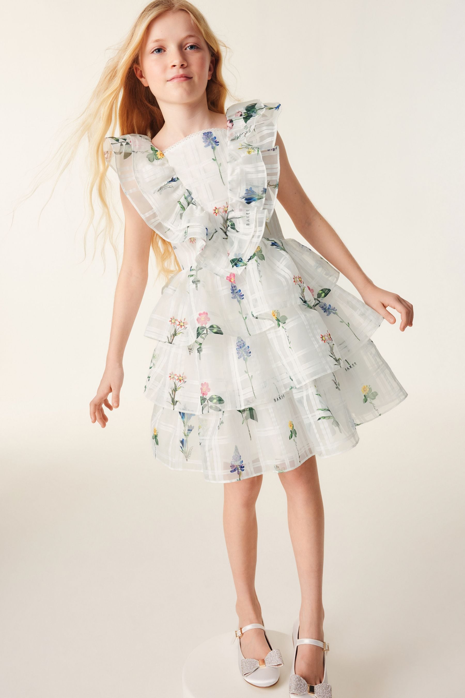 Baker by Ted Baker Floral Burnout Frilled Dress