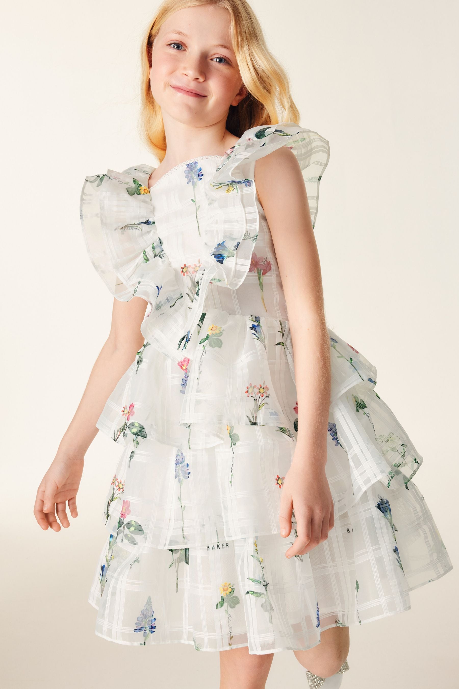 Baker by Ted Baker Floral Burnout Frilled Dress