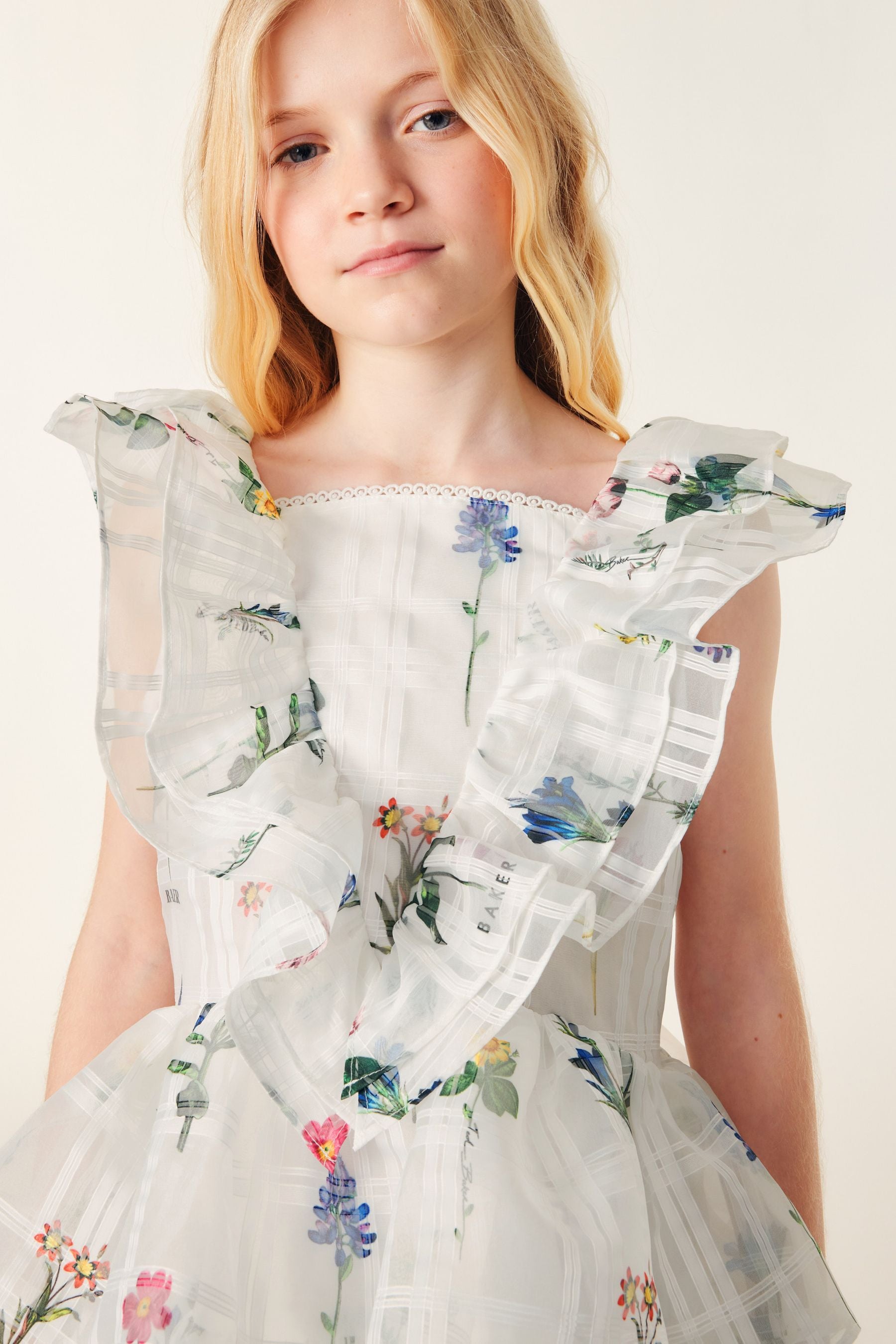 Baker by Ted Baker Floral Burnout Frilled Dress