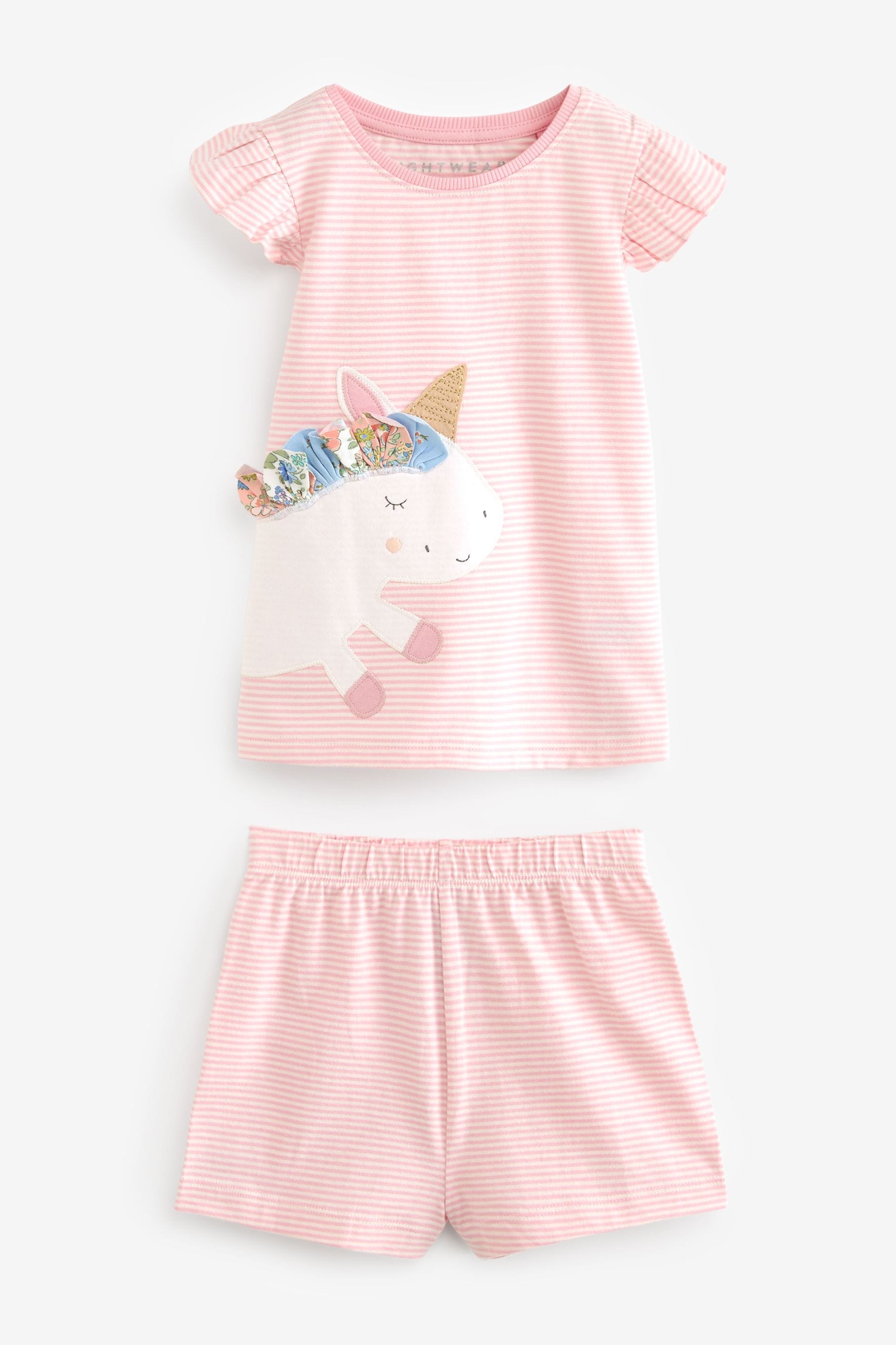 Pink/Blue Unicorn Short Pyjamas 3 Pack (9mths-10yrs)