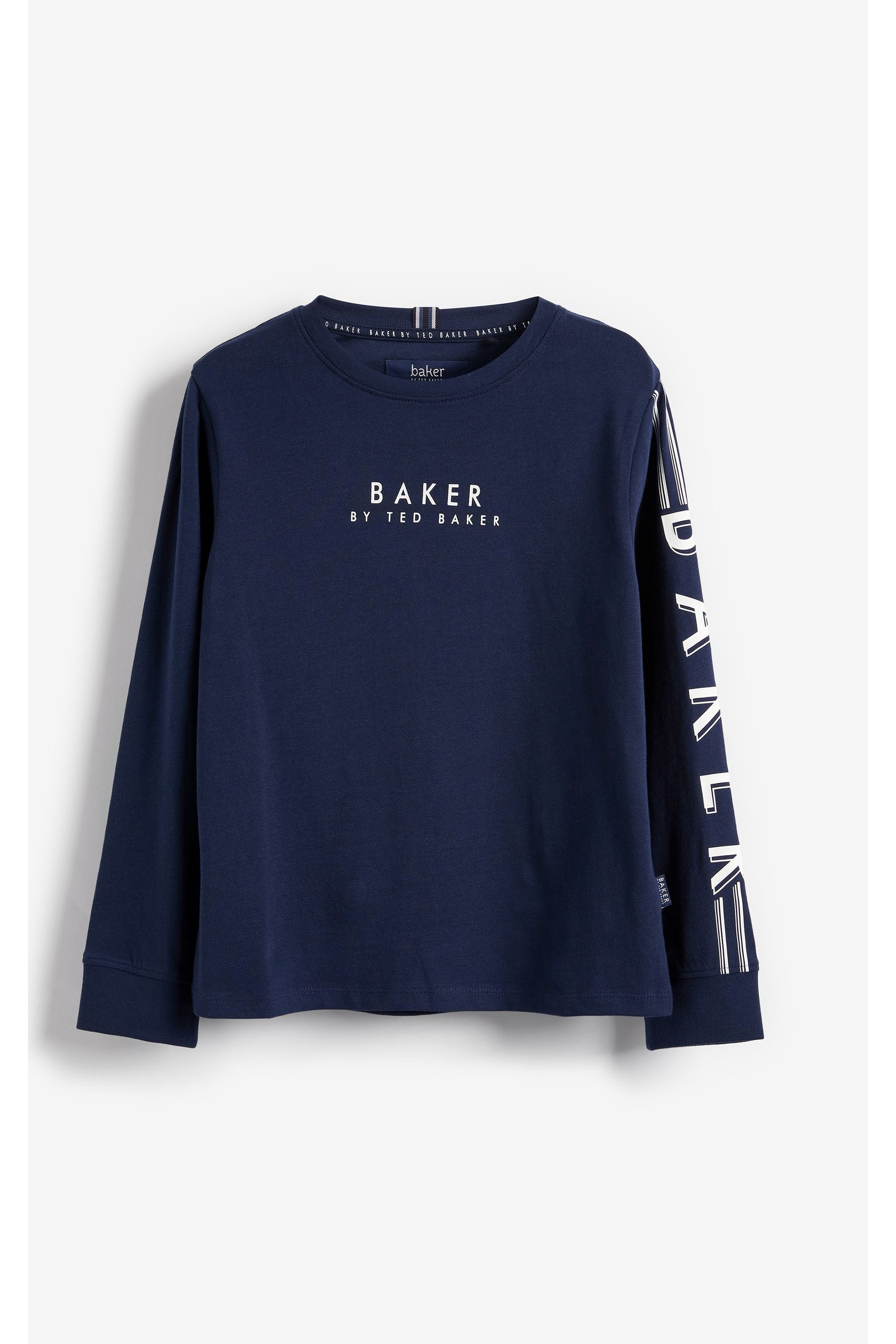 Baker by Ted Baker Long Sleeve Logo 100% Cotton T-Shirt