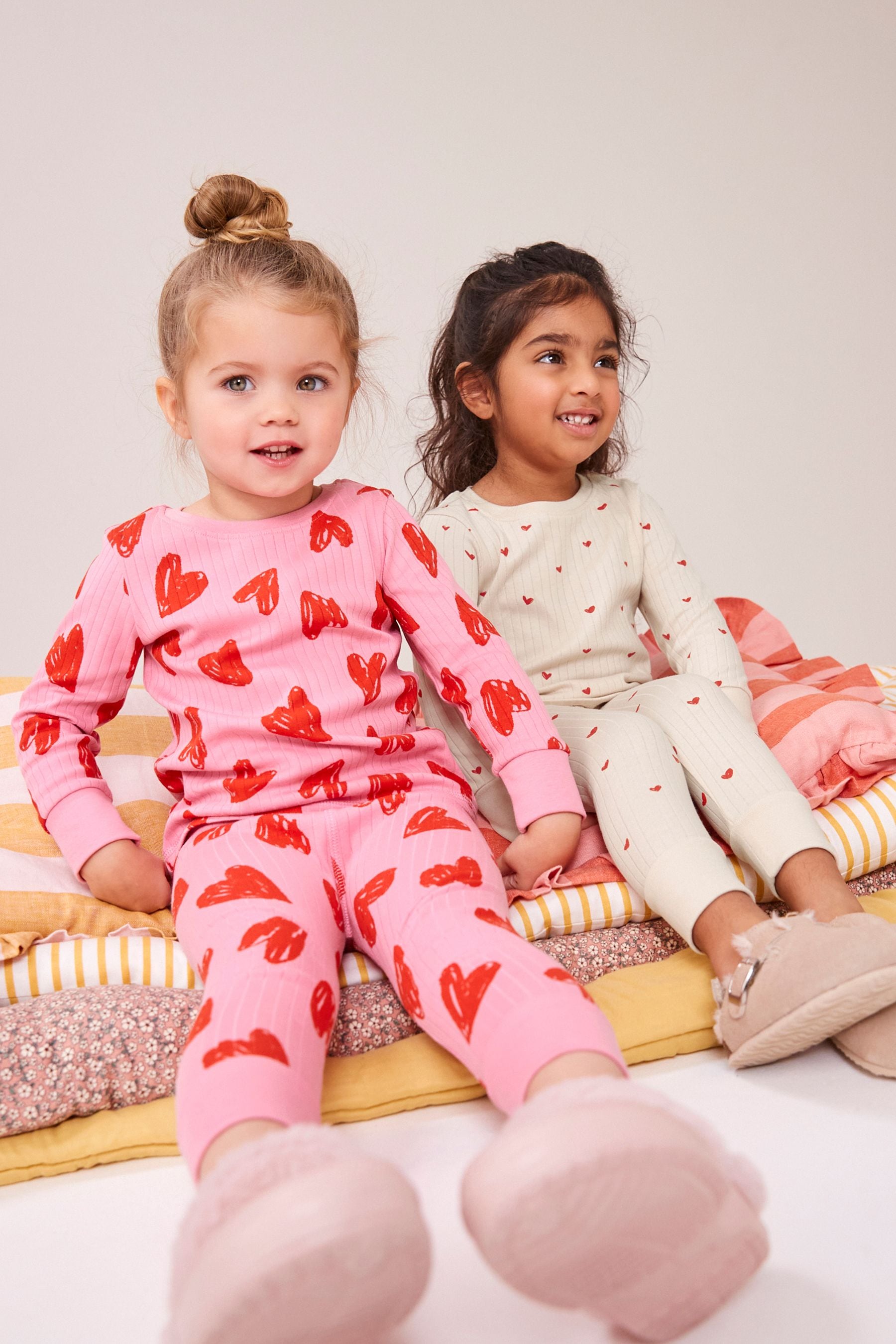 Pink/Cream Snuggle Pyjamas 2 Pack (9mths-12yrs)