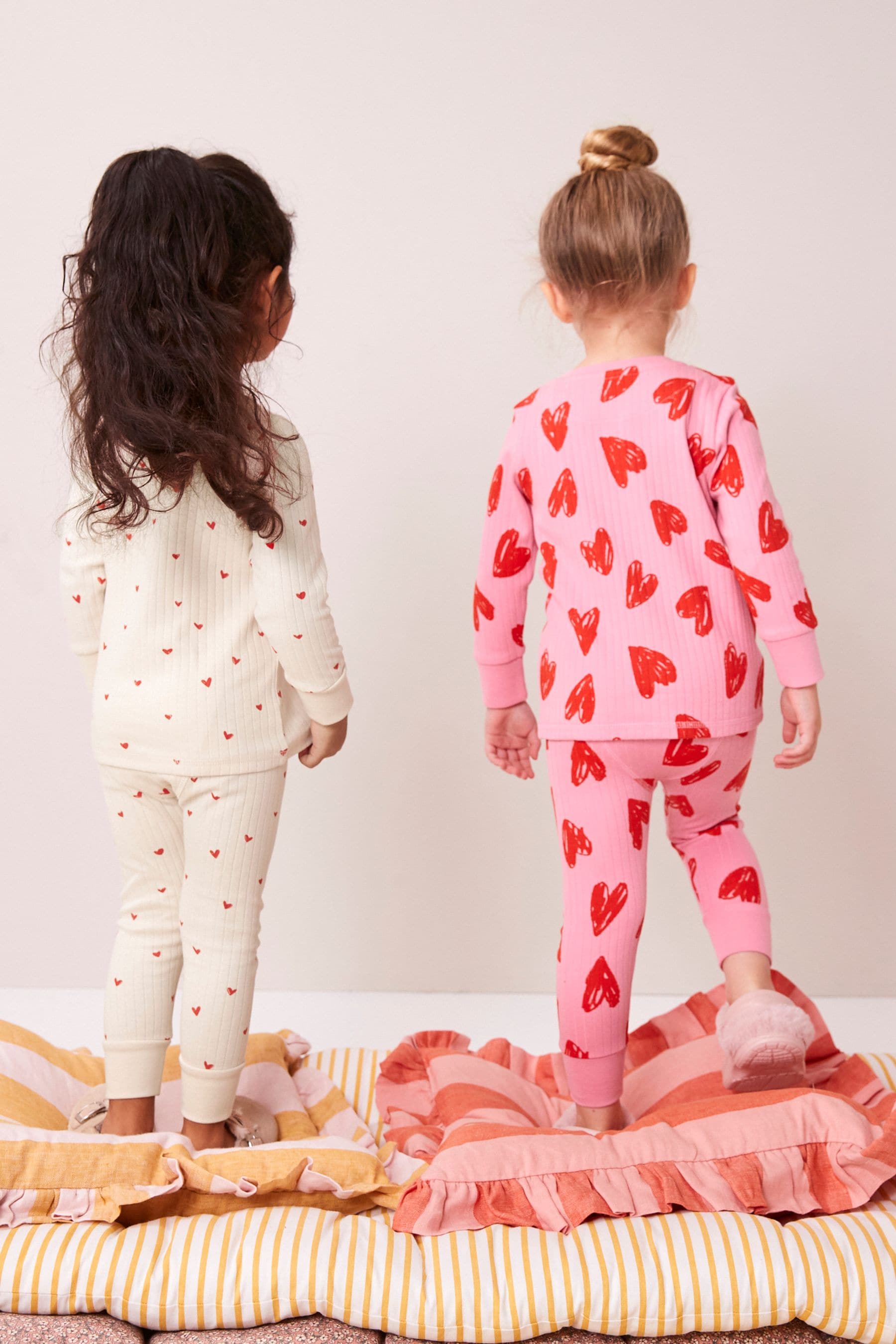 Pink/Cream Snuggle Pyjamas 2 Pack (9mths-12yrs)