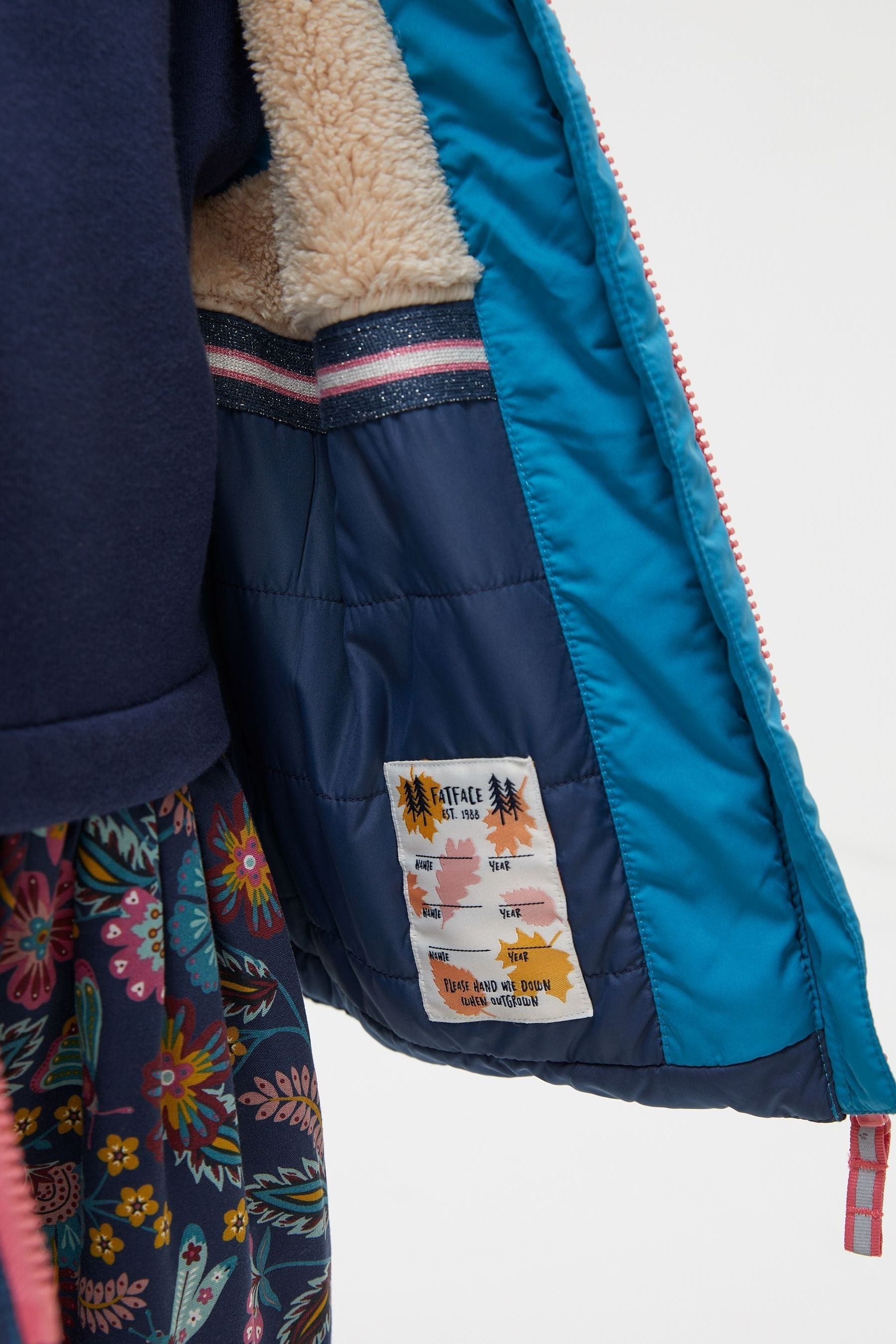 FatFace Blue/Pink Elsie Padded Jacket