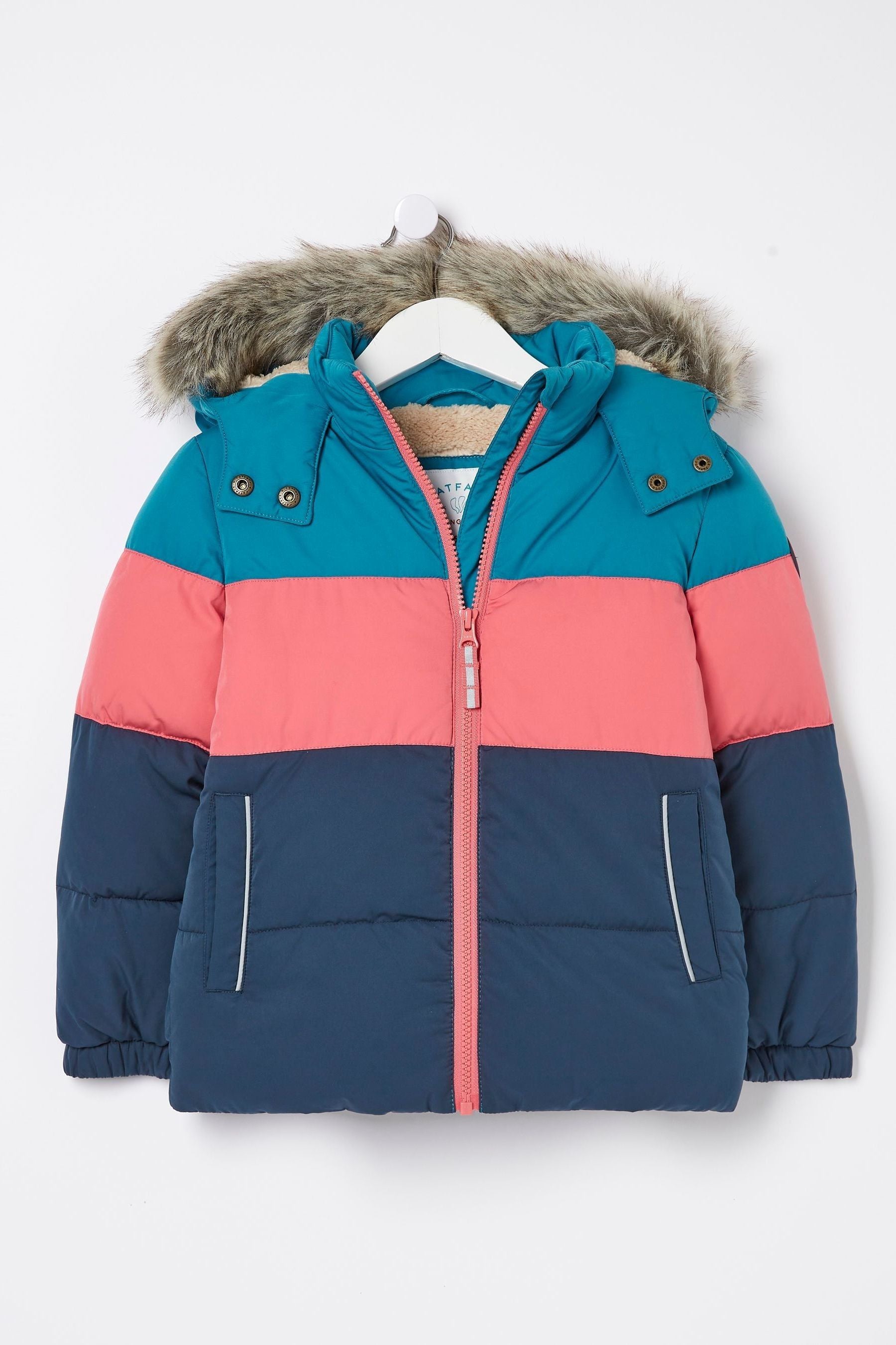 FatFace Blue/Pink Elsie Padded Jacket