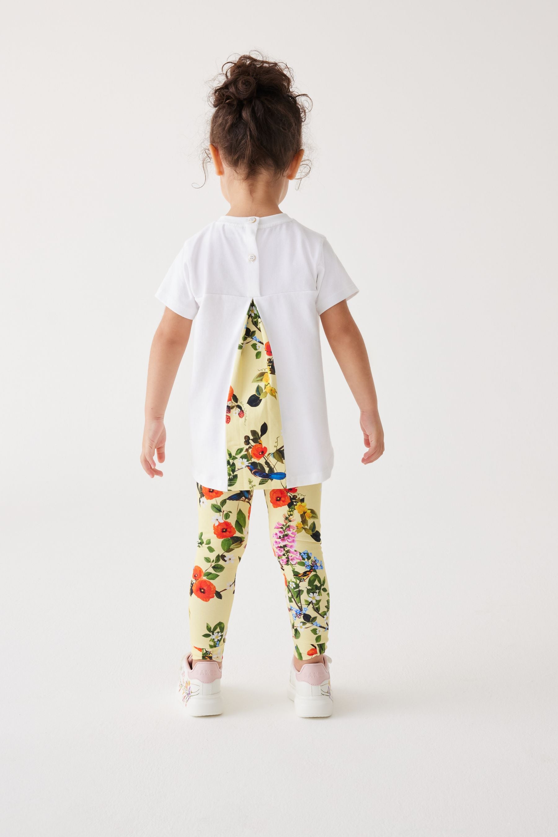 Baker by Ted Baker Yellow Floral 100% Cotton T-Shirt And Leggings Set