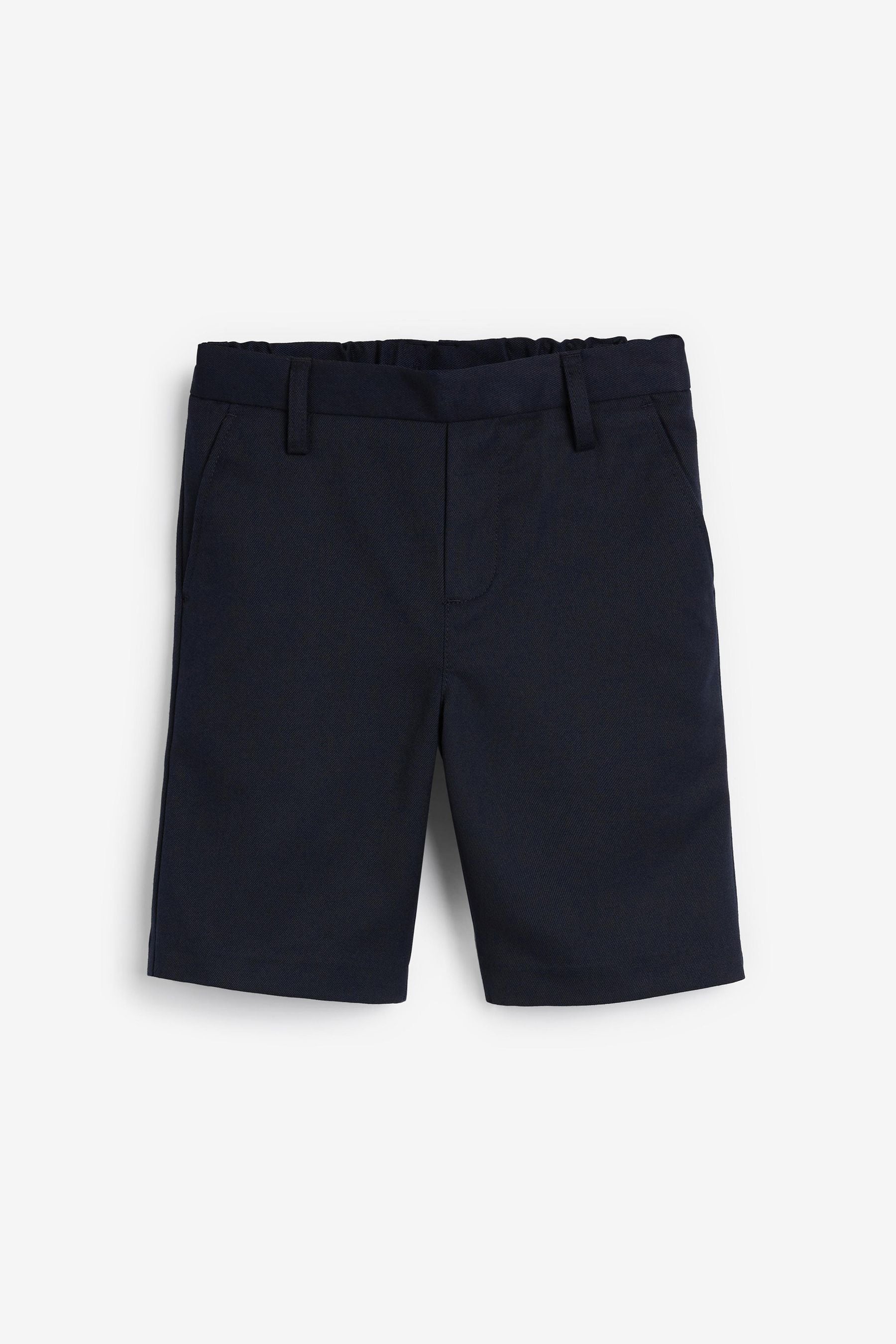 Navy Regular Pull-On Waist Flat Front School Shorts (3-14yrs)