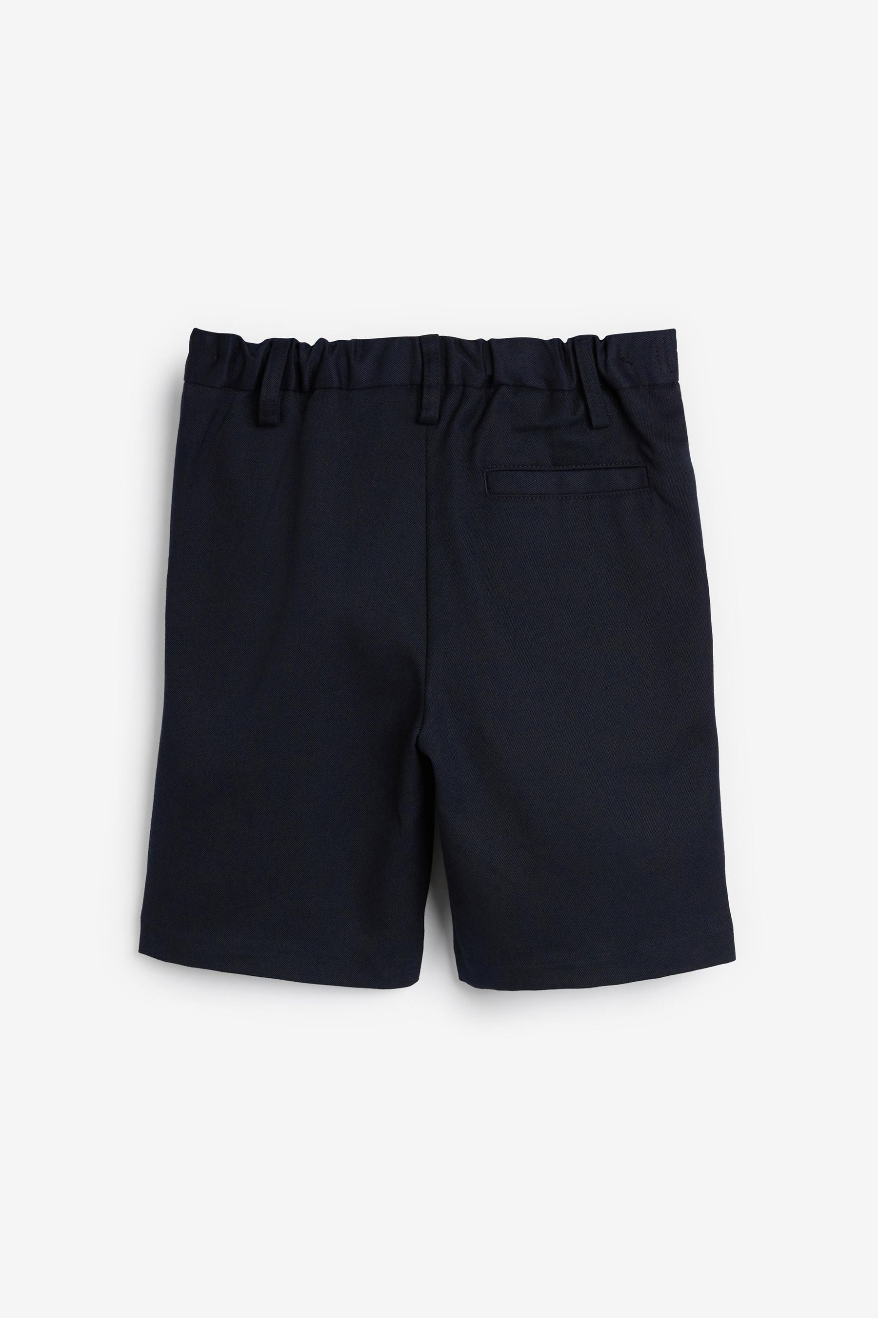 Navy Regular Pull-On Waist Flat Front School Shorts (3-14yrs)