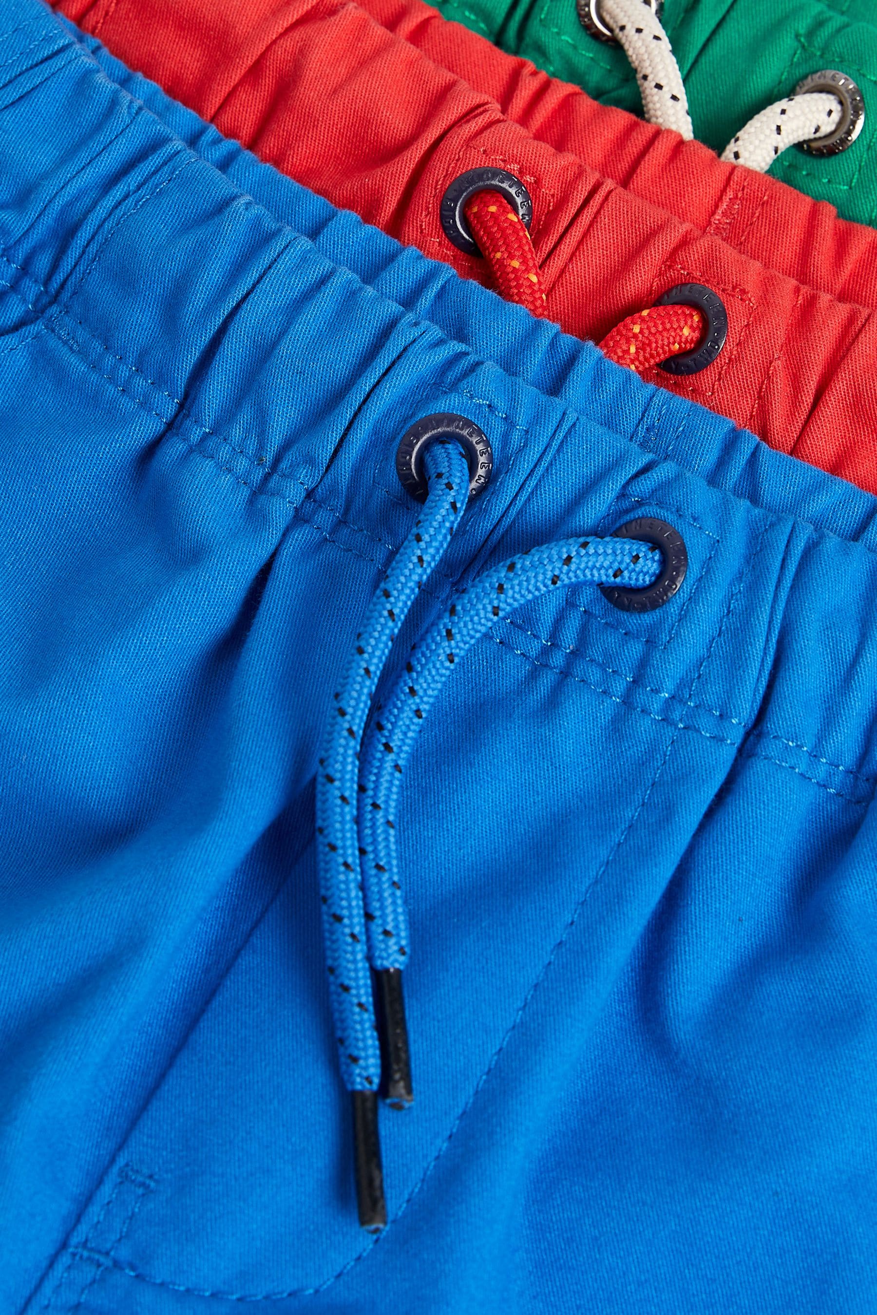 Red/Cobalt/Green Pull On Shorts 3 Pack (3mths-7yrs)