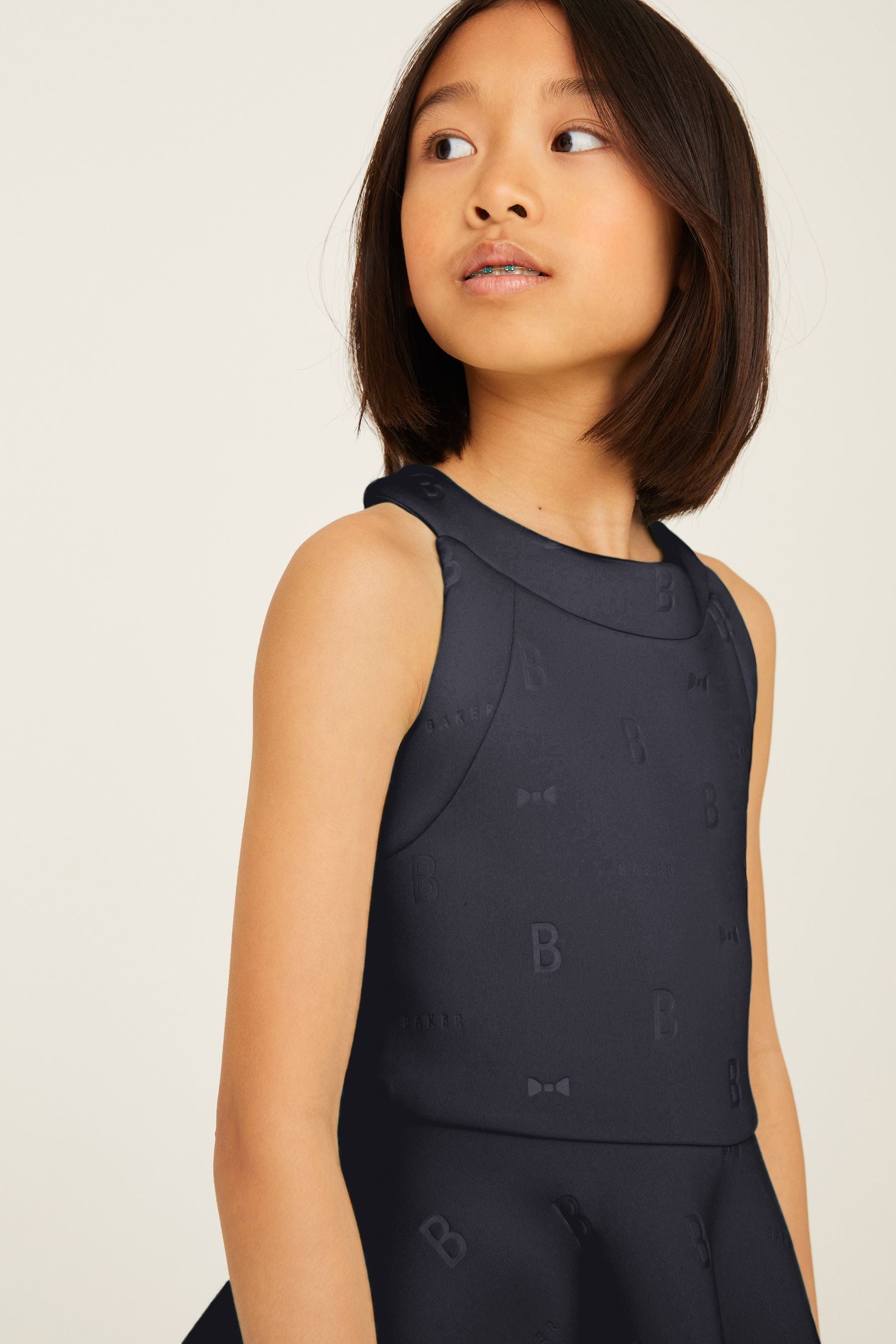 Baker by Ted Baker Halter Neck Embossed Scuba Dress