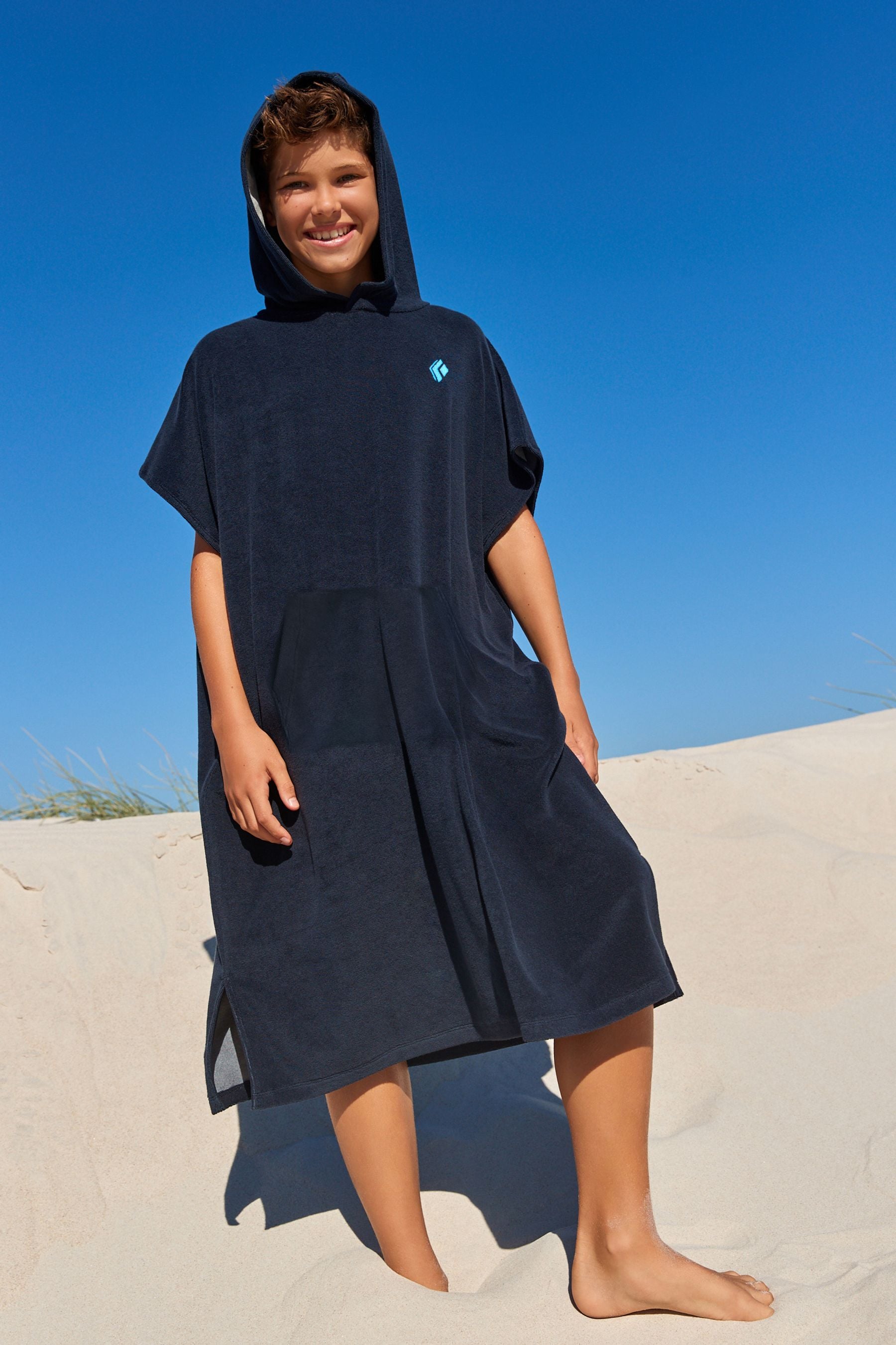 Navy Blue Towelling Cover-Up (3-16yrs)