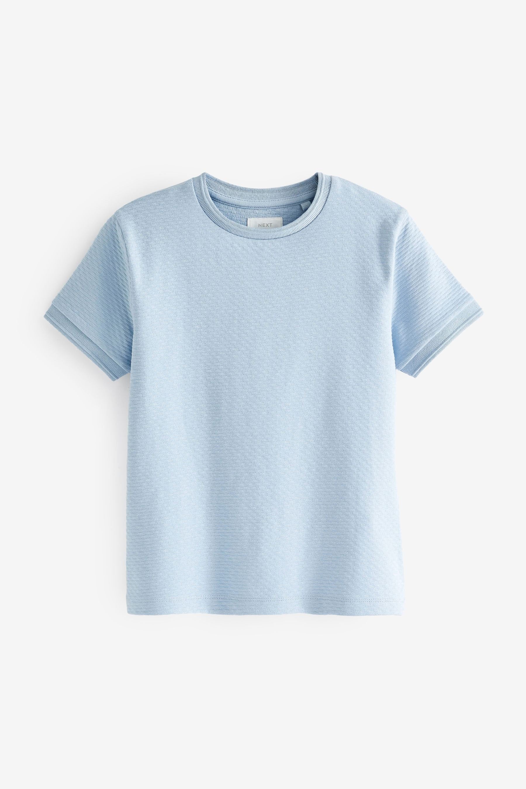 Blue Short Sleeve Textured T-Shirt (3-16yrs)