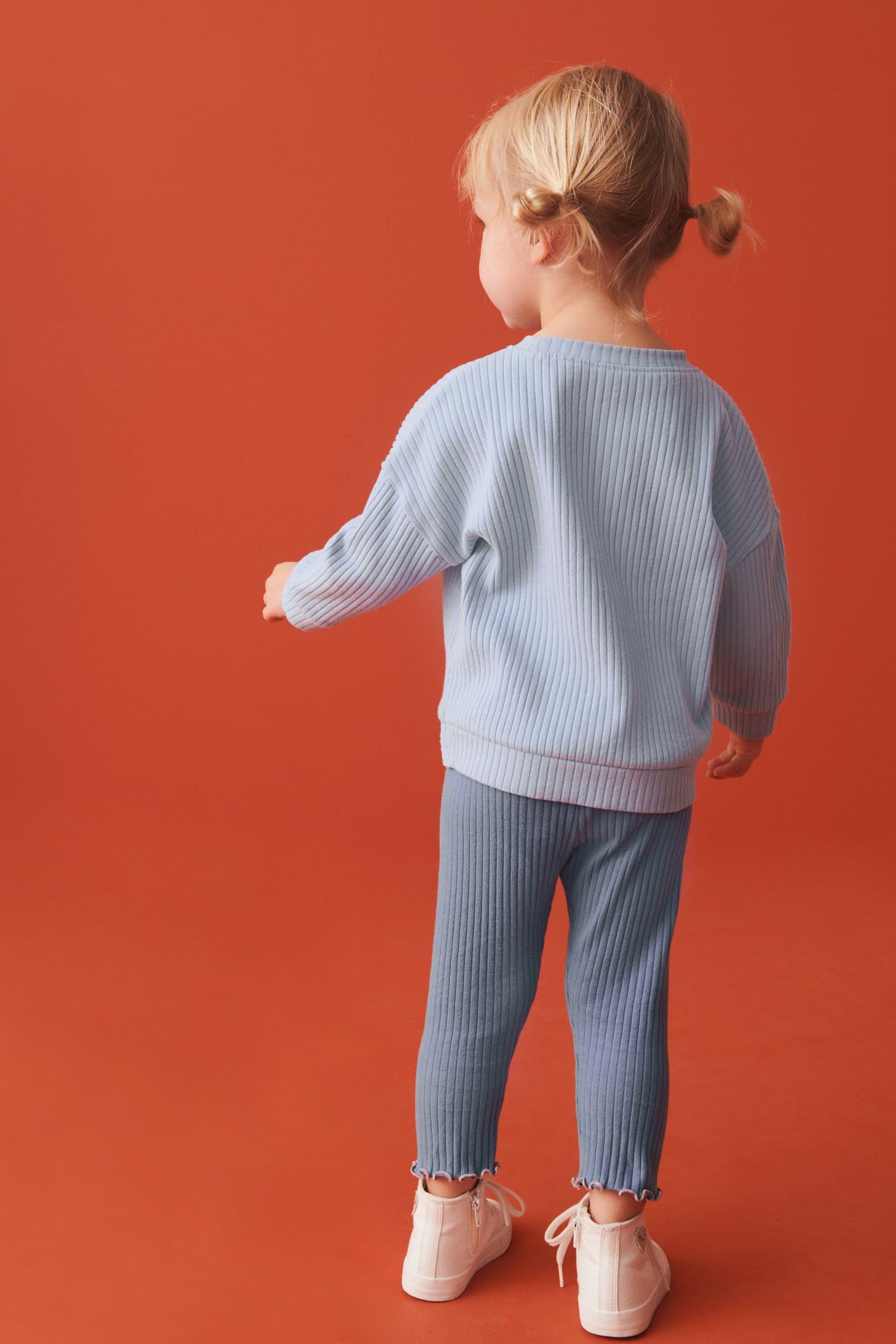 Blue Ribbed Top & Legging Set (3mths-7yrs)