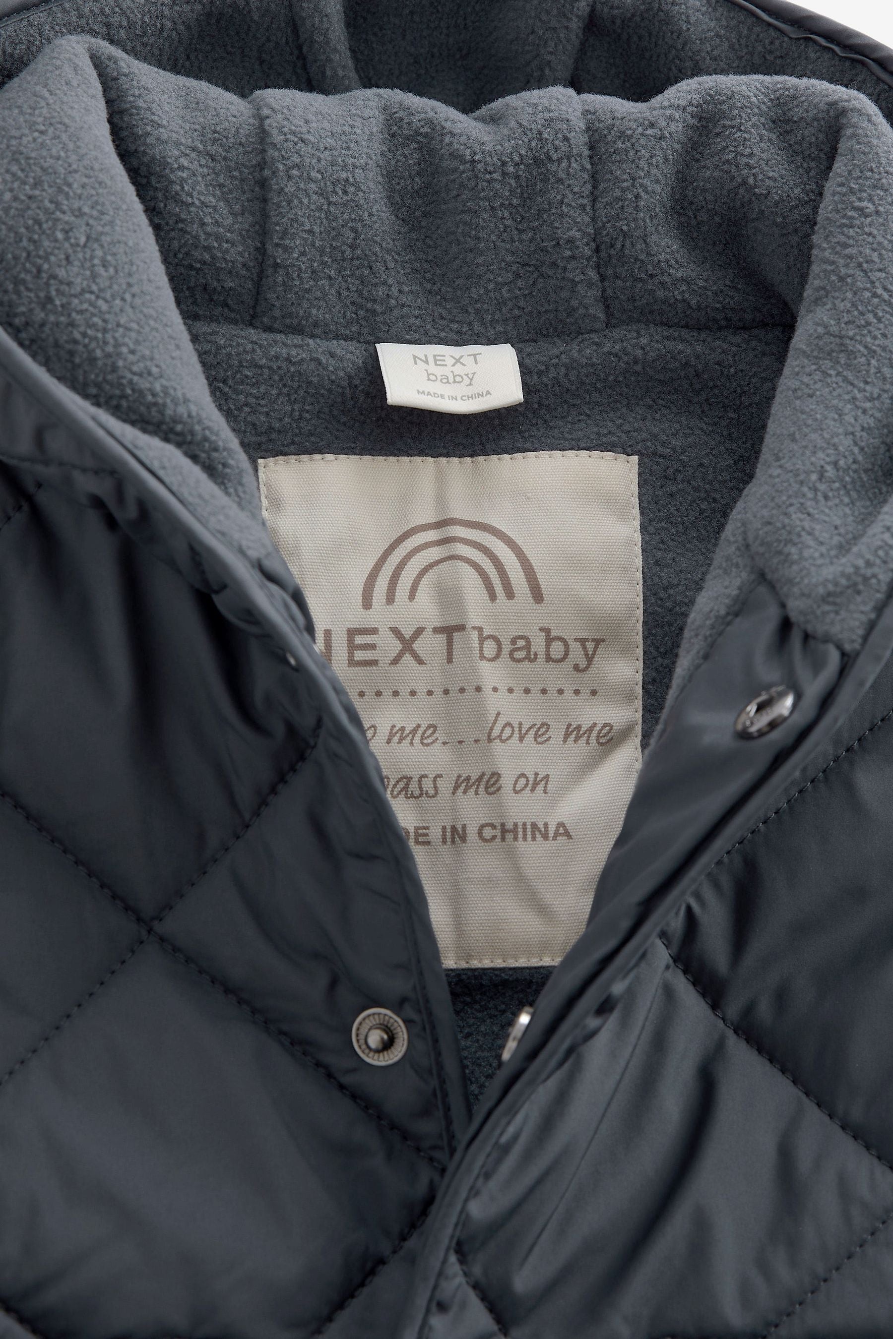 Charcoal Grey Baby Quilted Jacket (0mths-2yrs)