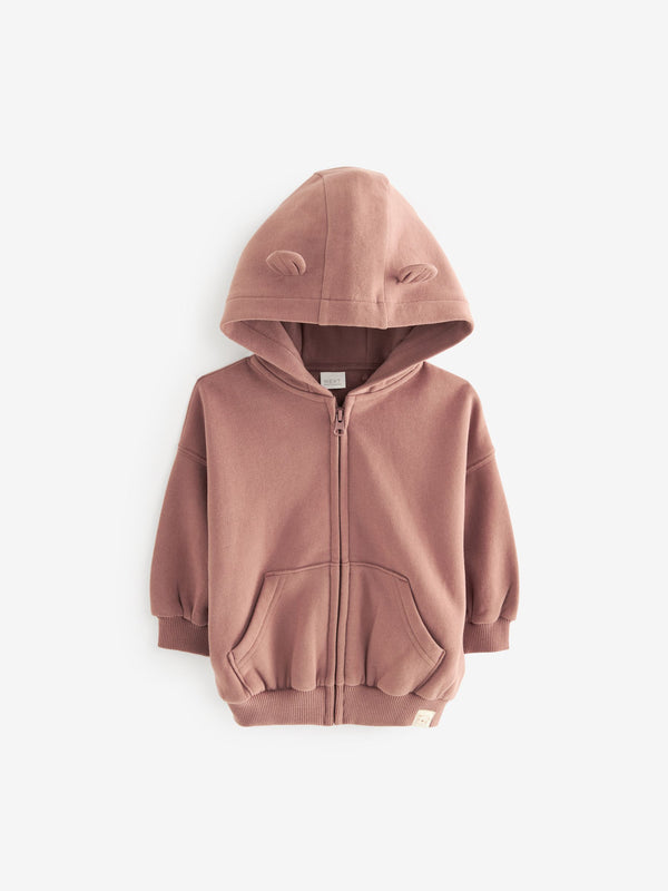 Brown Zip Through Hoodie (3mths-7yrs)