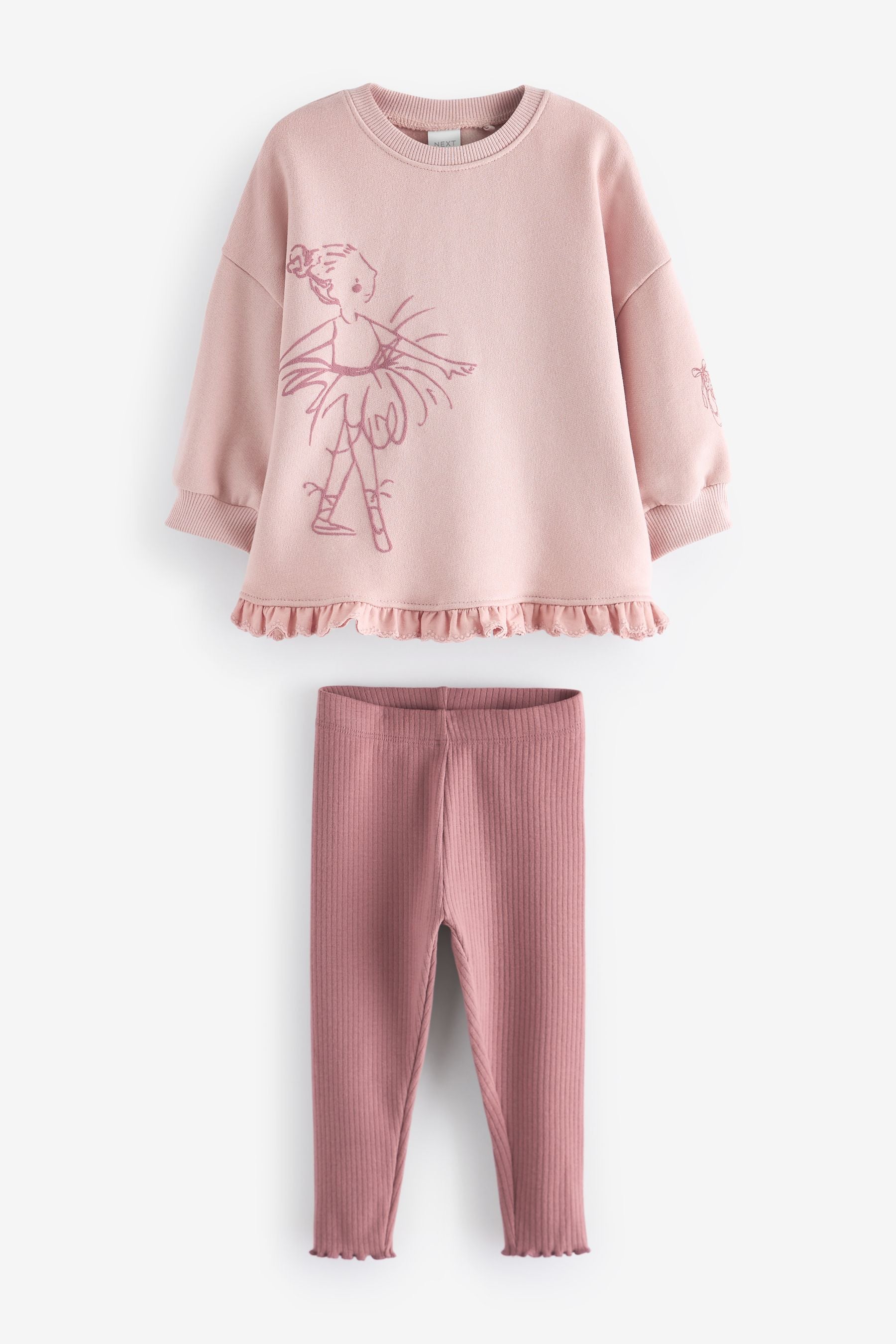 Pink Frill Hem Sweater & Leggings Set (3mths-7yrs)