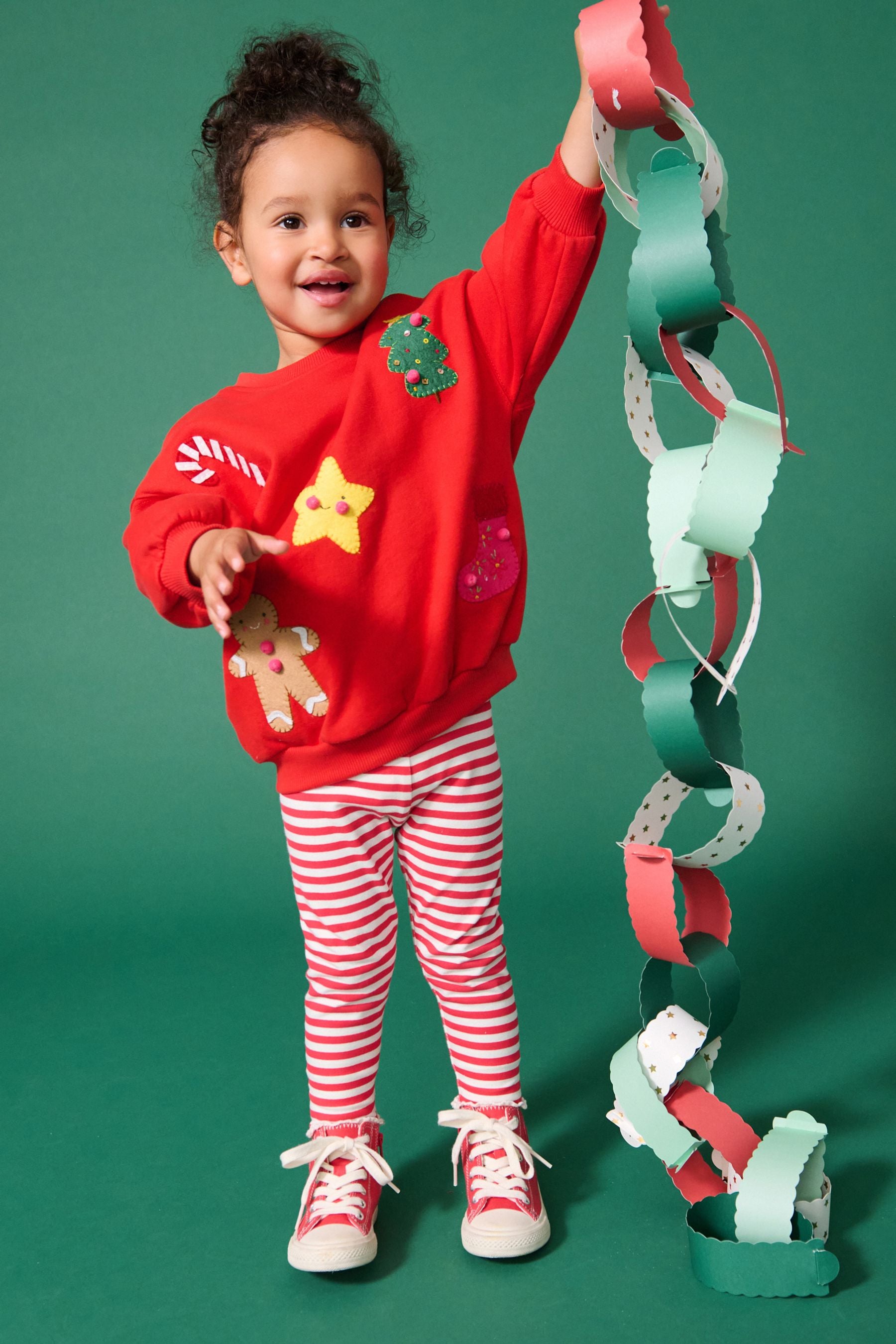 Red Christmas Sweatshirt And Leggings Set (3mths-7yrs)