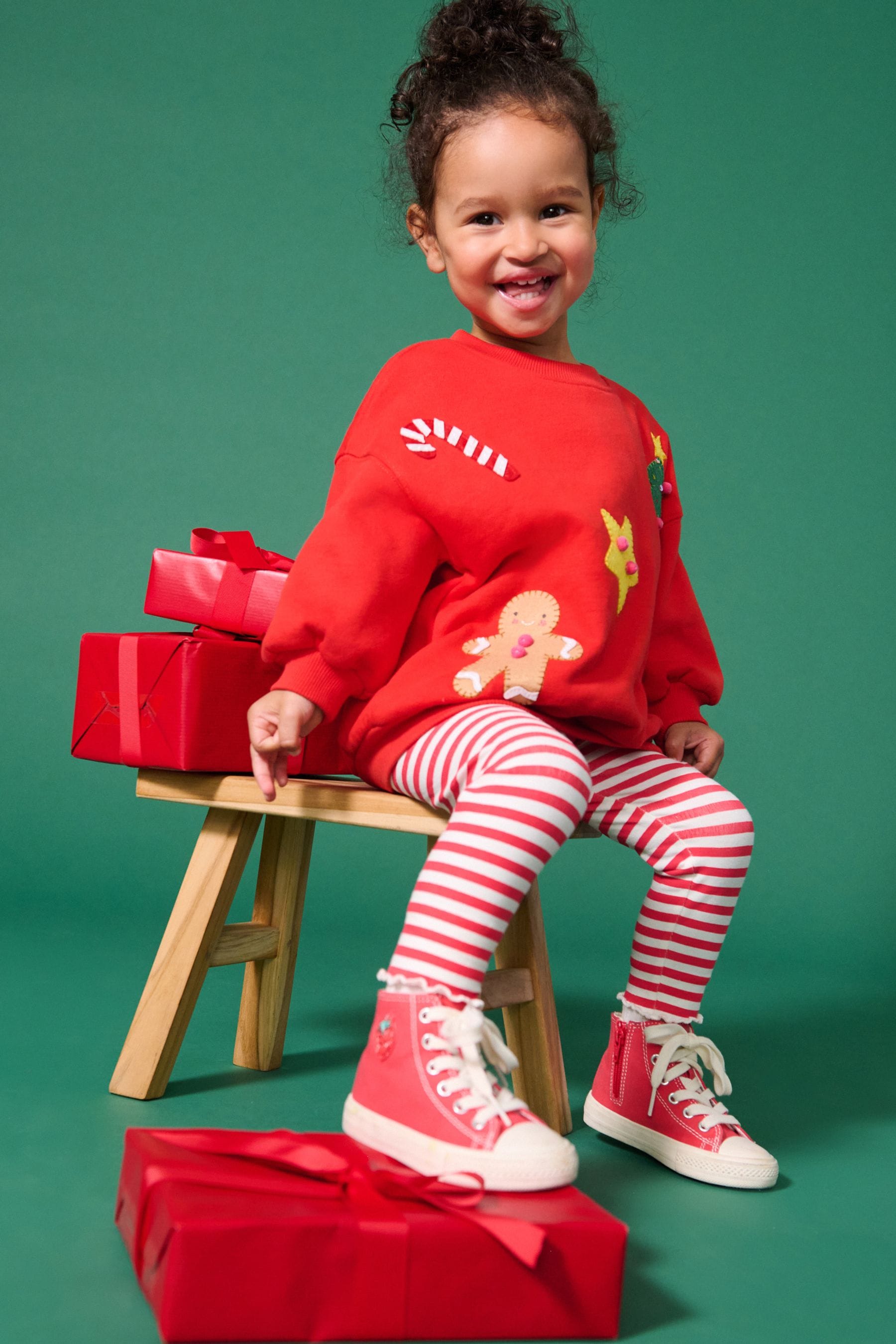 Red Christmas Sweatshirt And Leggings Set (3mths-7yrs)