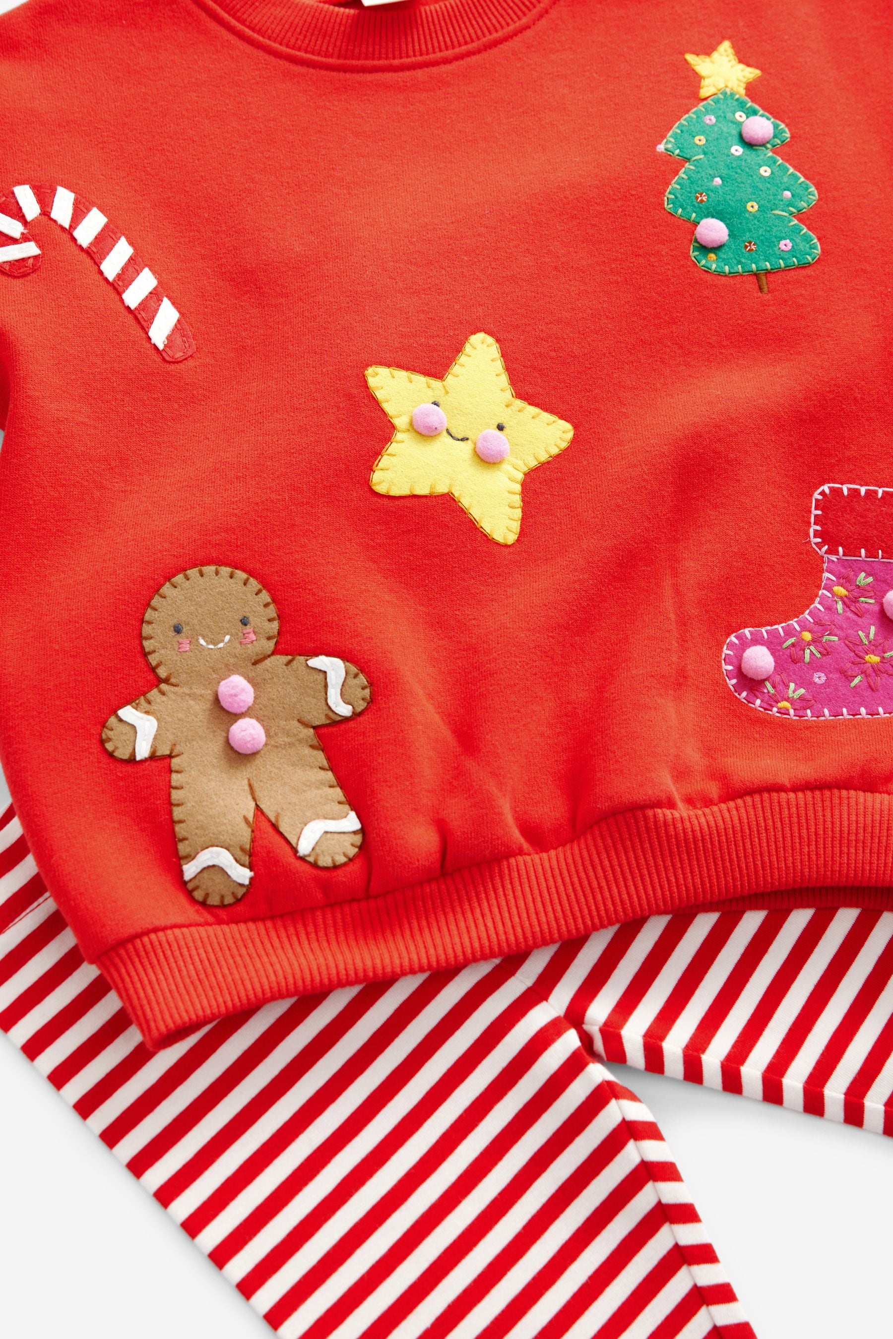 Red Christmas Sweatshirt And Leggings Set (3mths-7yrs)