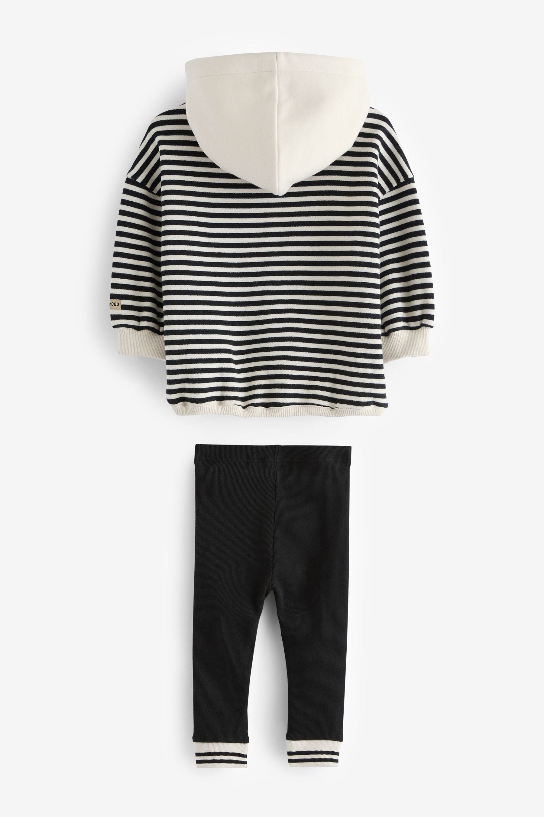 Black Stripe Hooded Sweatshirt & Leggings Set (3mths-7yrs)