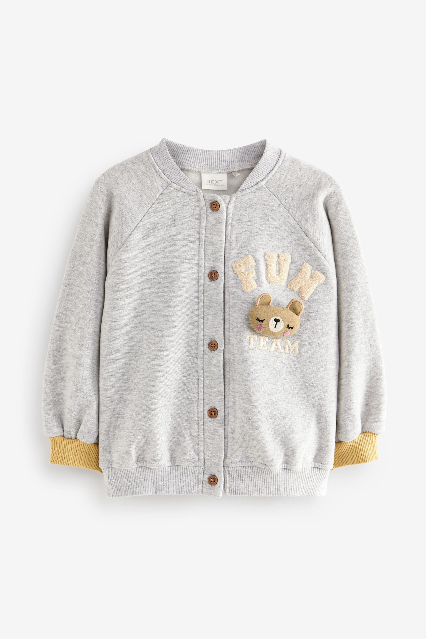 Grey Baseball Cardigan (3mths-7yrs)