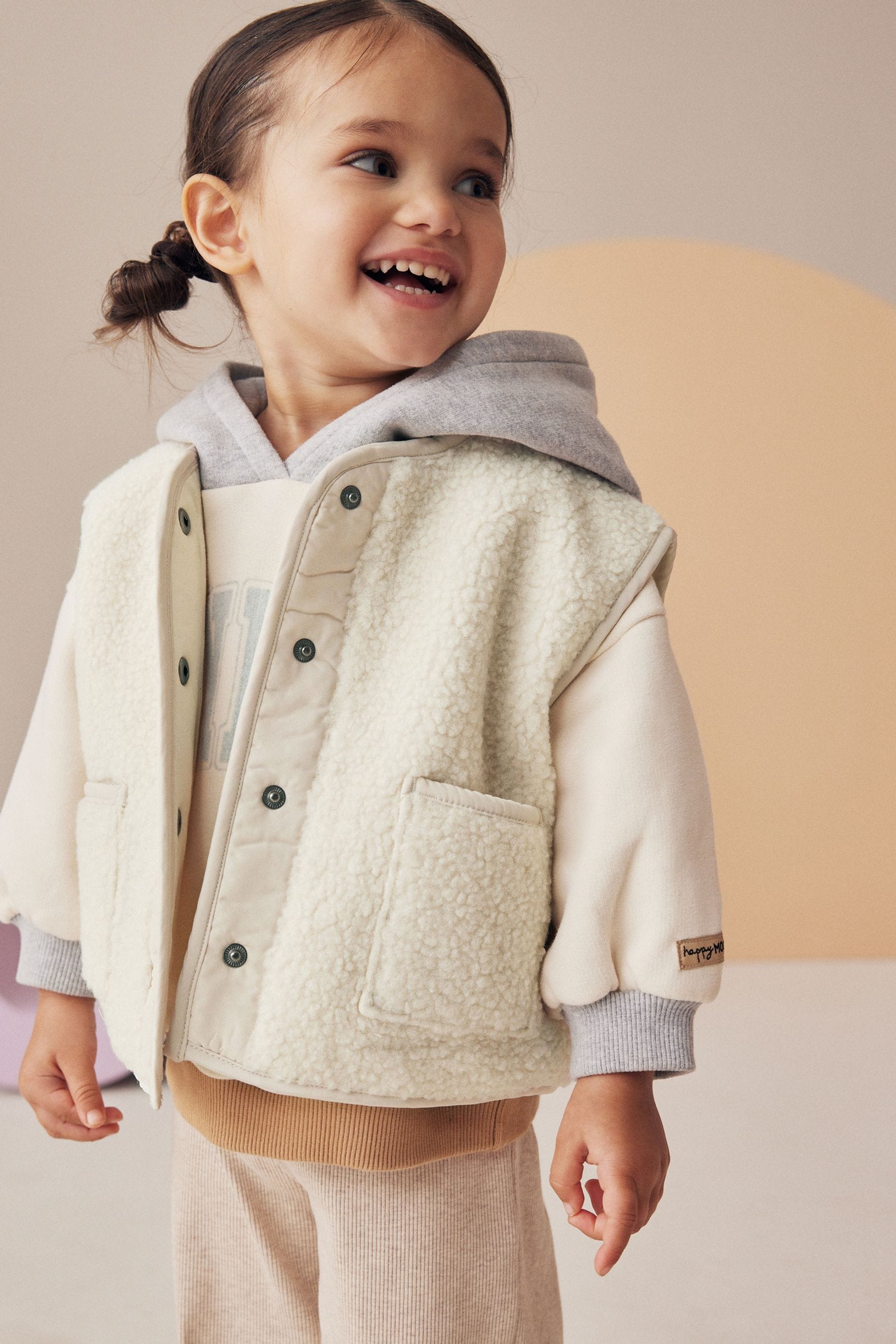 Cream Borg Gilet (3mths-7yrs)