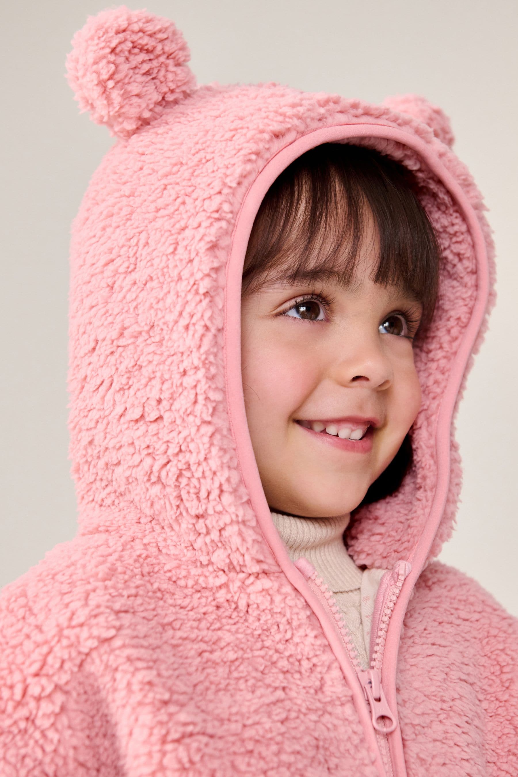 Pink Hooded Zip Fleece Jacket (3mths-7yrs)