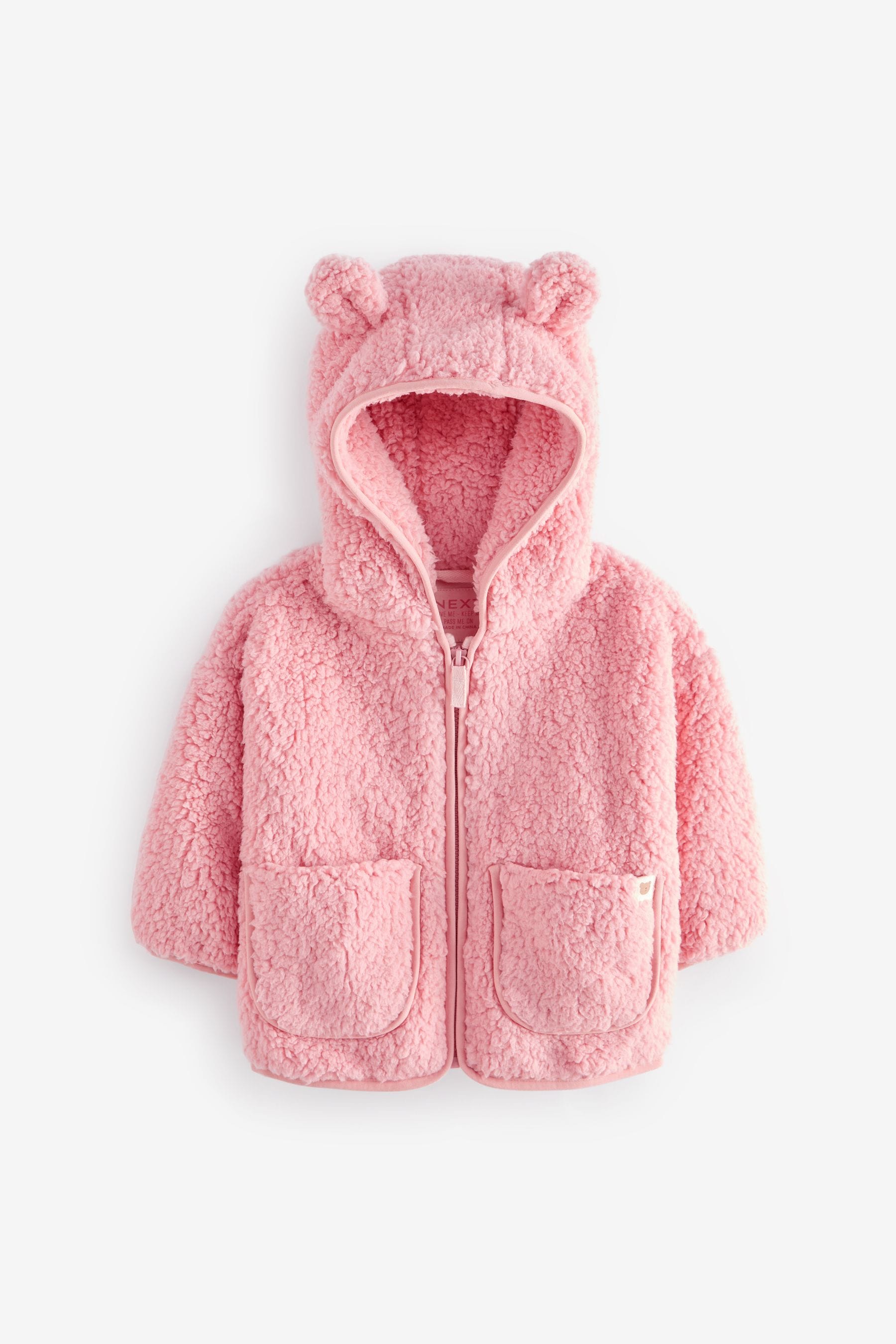 Pink Hooded Zip Fleece Jacket (3mths-7yrs)