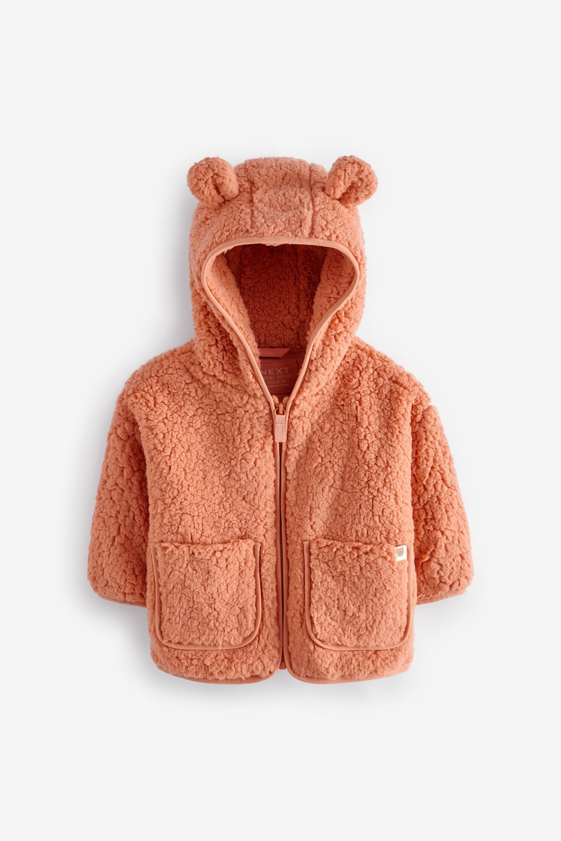 Orange Hooded Zip Fleece Jacket (3mths-7yrs)