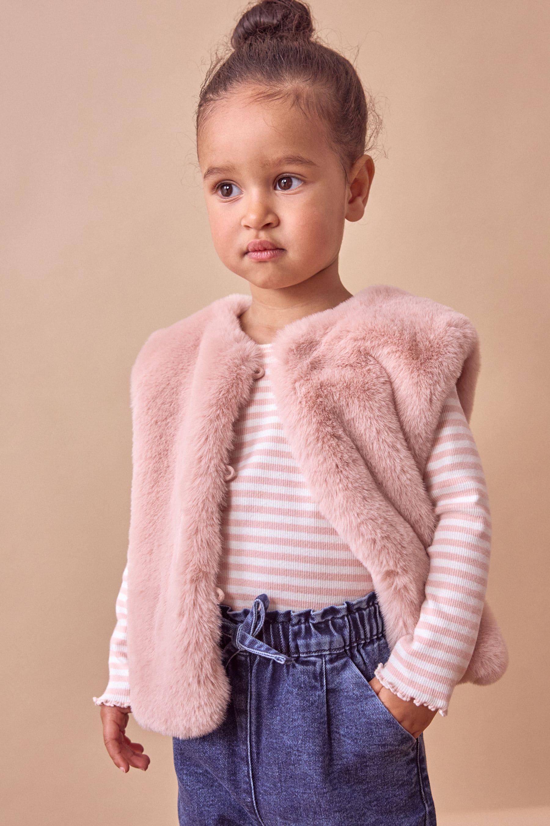 Pink Faux Fur Gilet (3mths-7yrs)