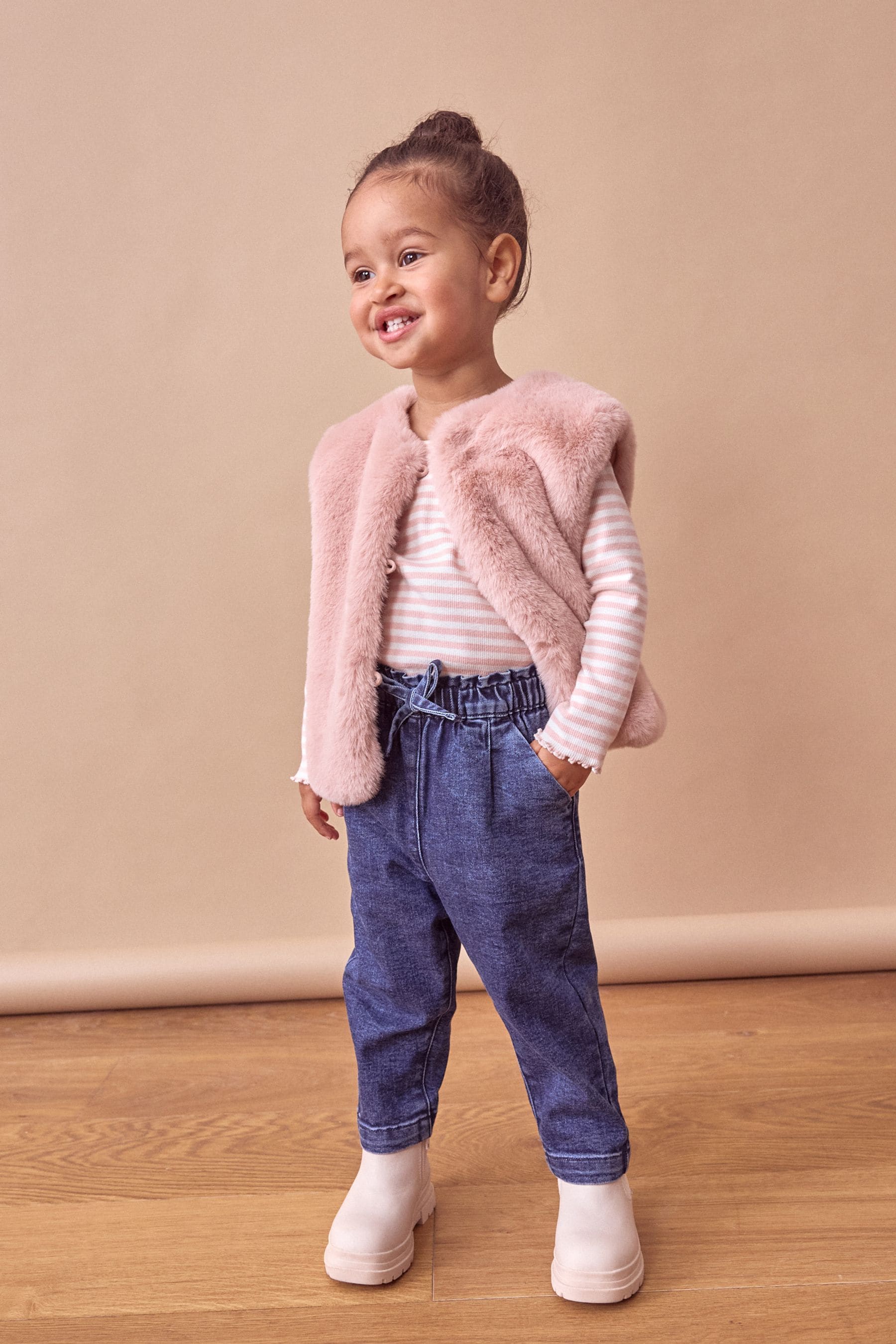 Pink Faux Fur Gilet (3mths-7yrs)