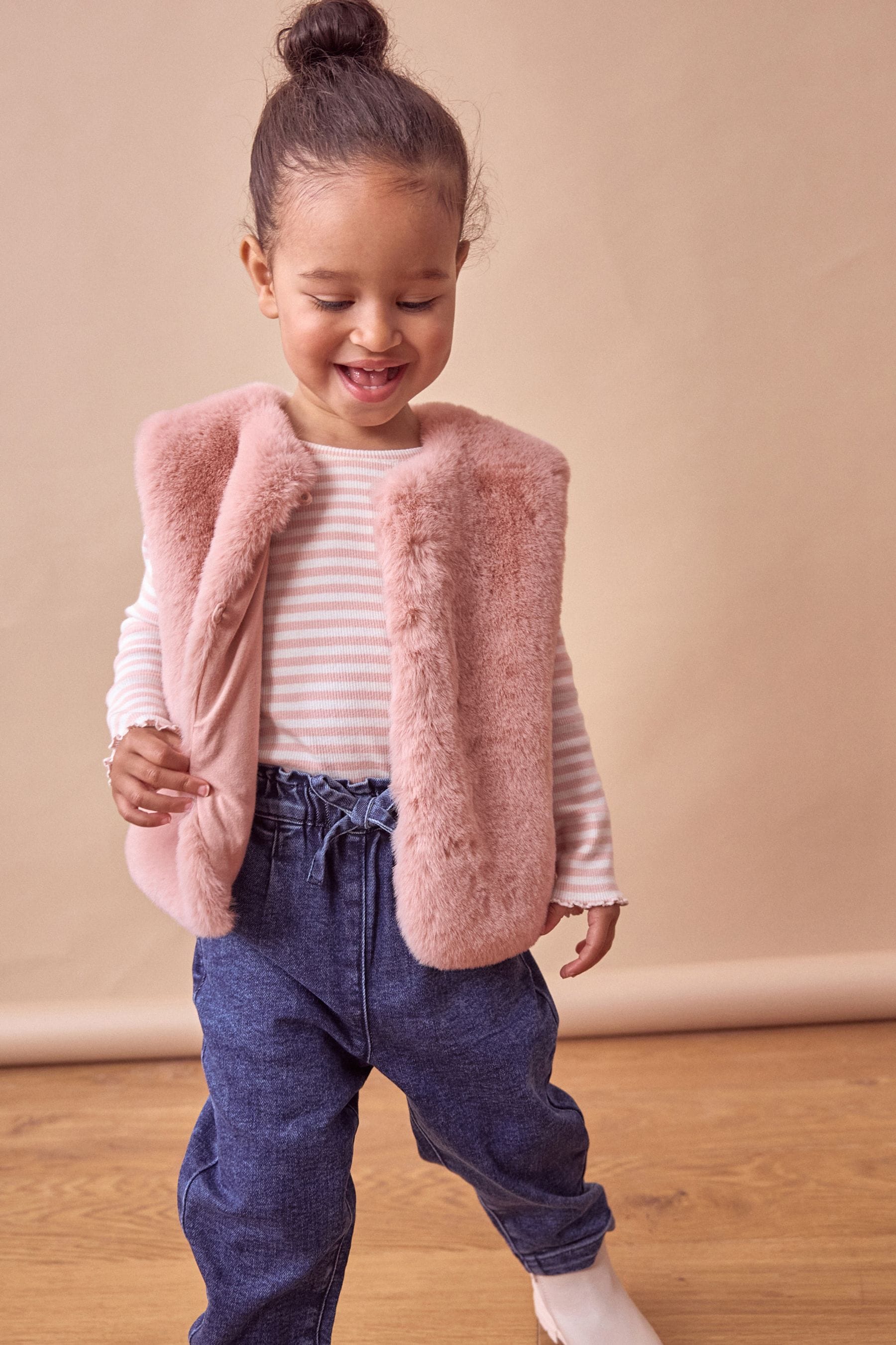 Pink Faux Fur Gilet (3mths-7yrs)