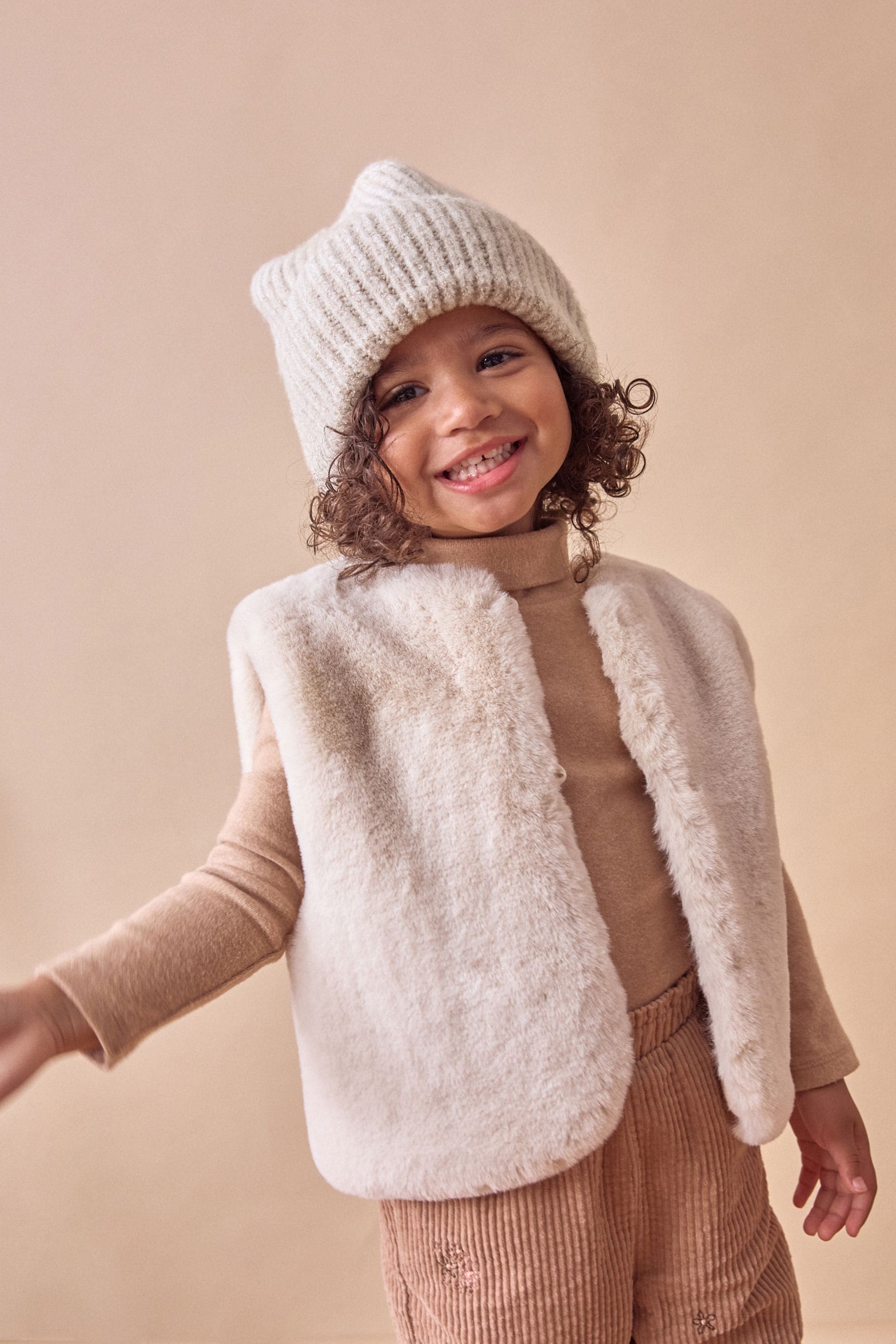 Cream Fur Gilet (3mths-7yrs)