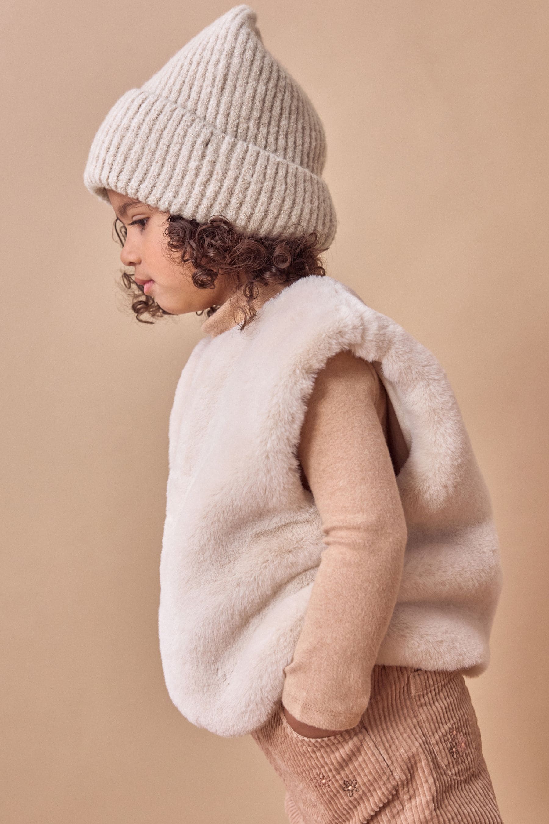 Cream Fur Gilet (3mths-7yrs)