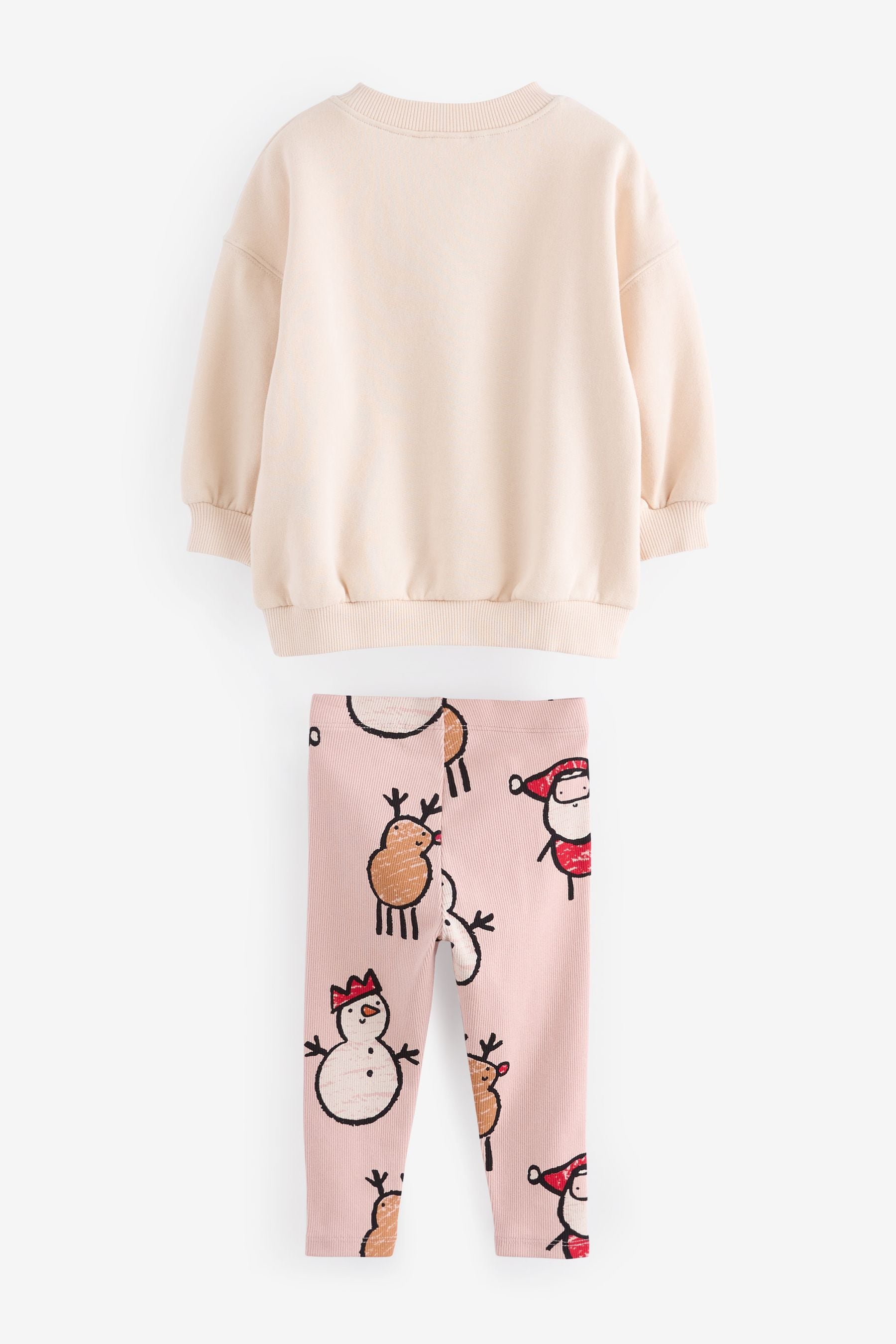 Cream Christmas Sweatshirt And Leggings Set (3mths-7yrs)