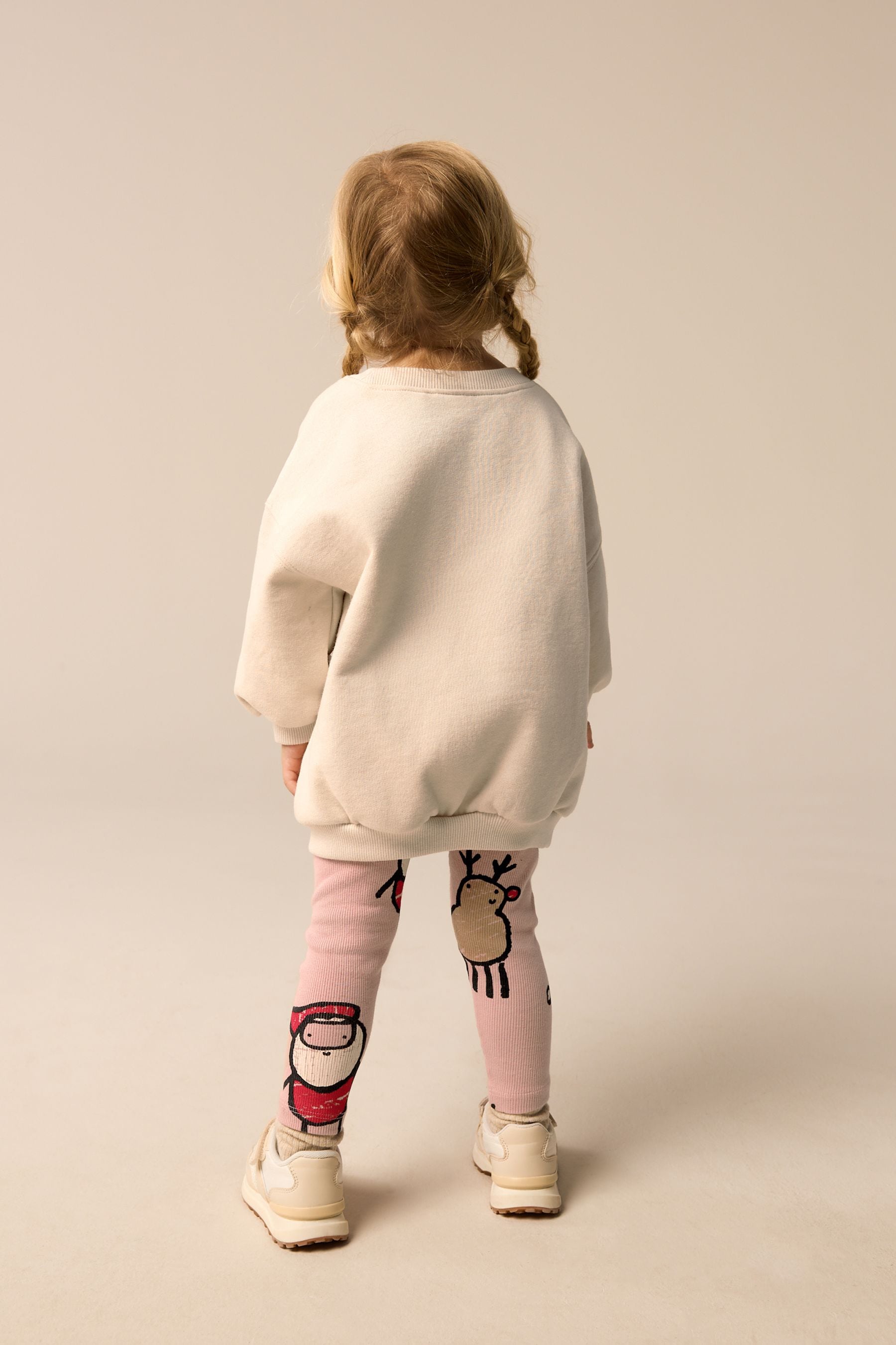 Cream Christmas Sweatshirt And Leggings Set (3mths-7yrs)