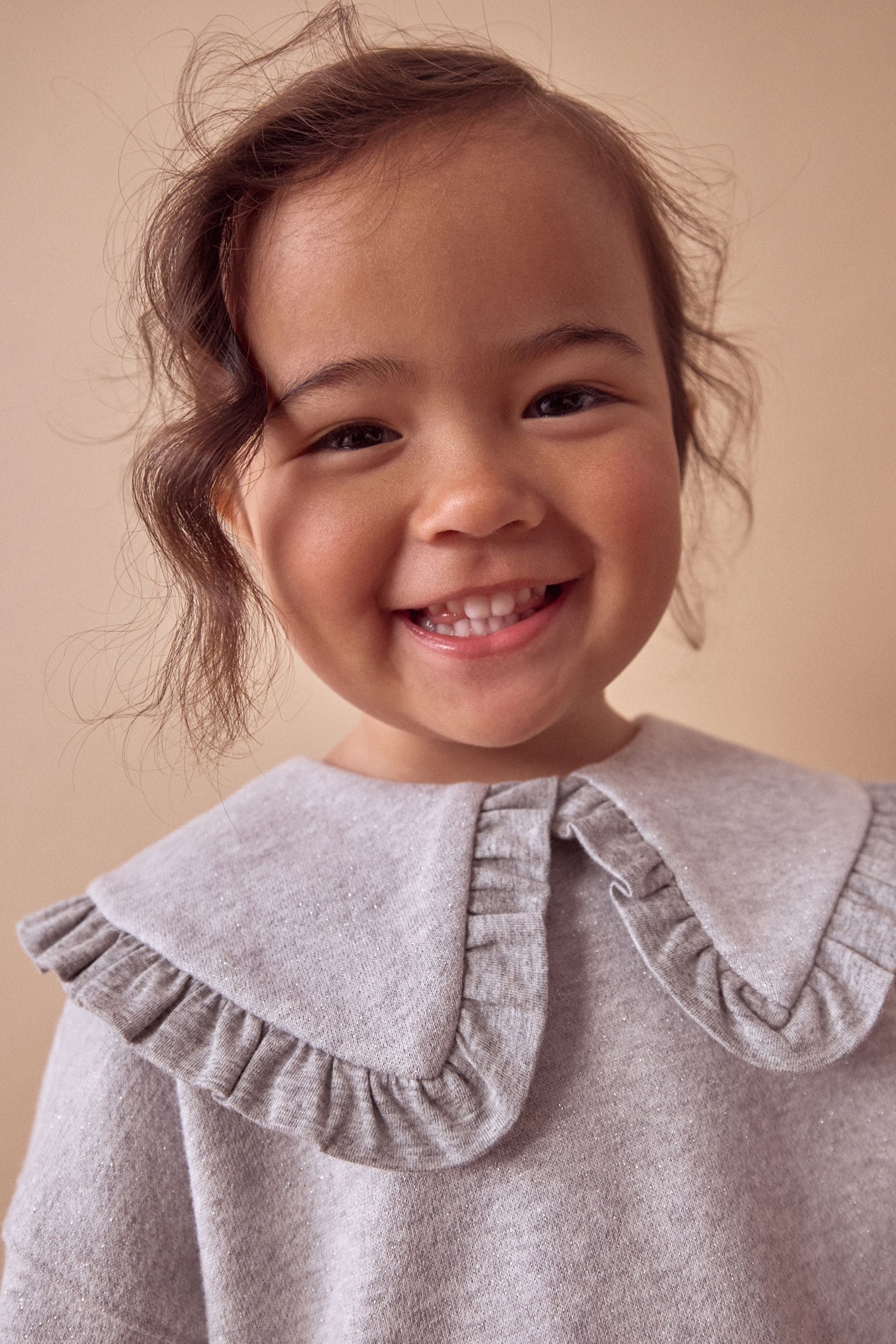 Grey Glitter Collar Sweatshirt (3mths-7yrs)