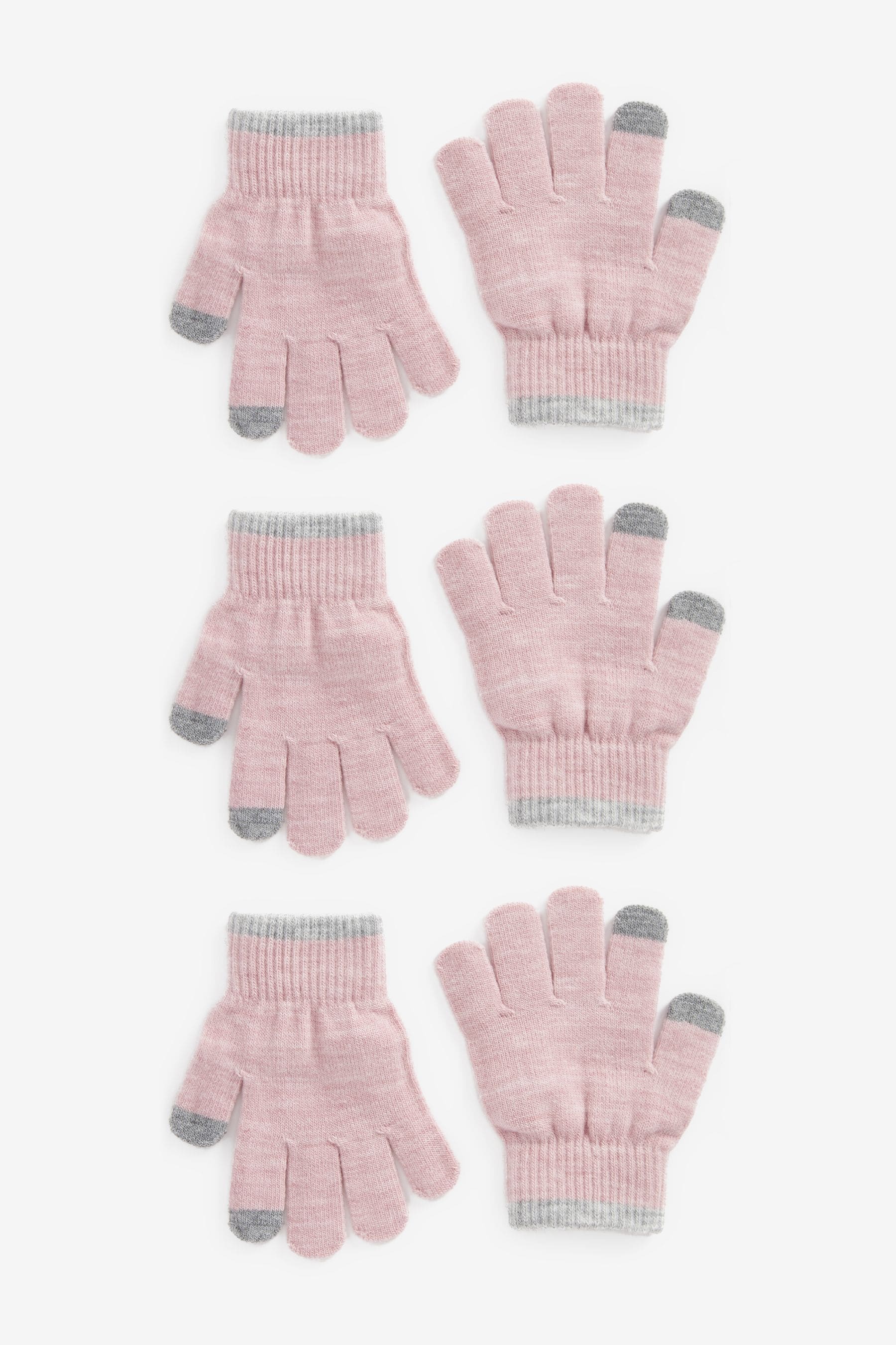 Pink 3 Pack Touch Tip Magic Gloves (3-16yrs)